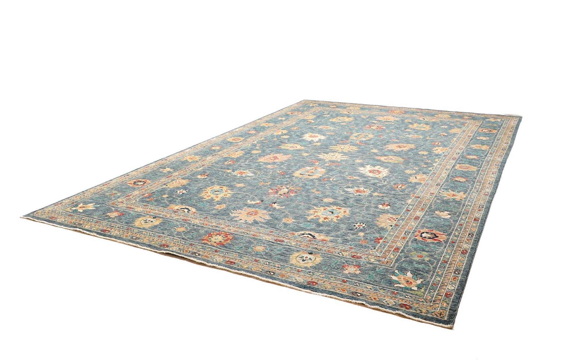 Hand-Knotted Wool Ziegler Pakistani Rug, 301 × 427 cm