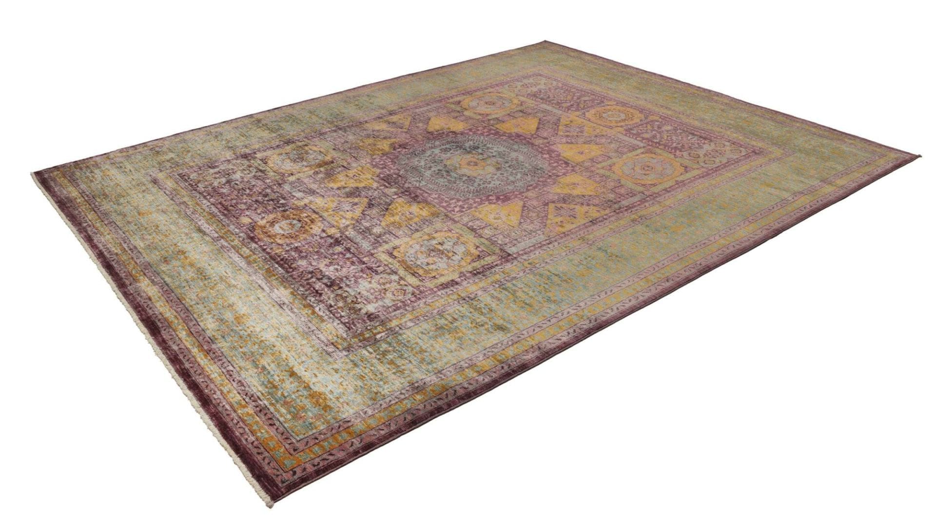 Hand-Knotted Wool Mamluk Pakistani Rug, 241 × 300 cm
