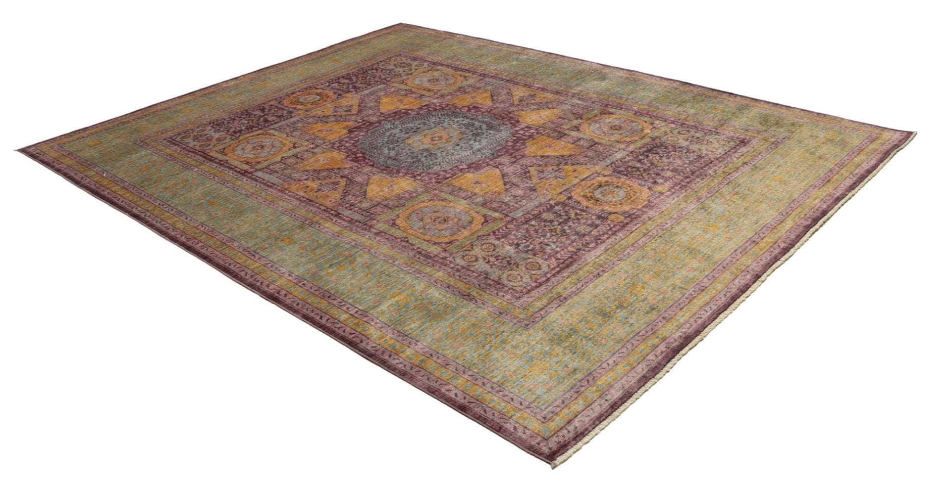 Hand-Knotted Wool Mamluk Pakistani Rug, 241 × 300 cm