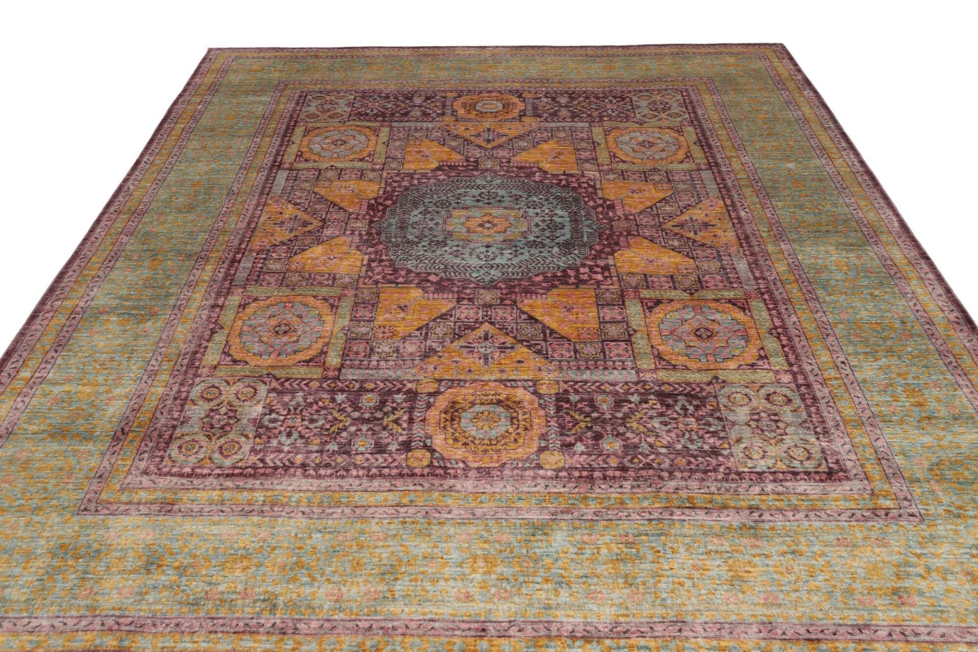 Hand-Knotted Wool Mamluk Pakistani Rug, 241 × 300 cm