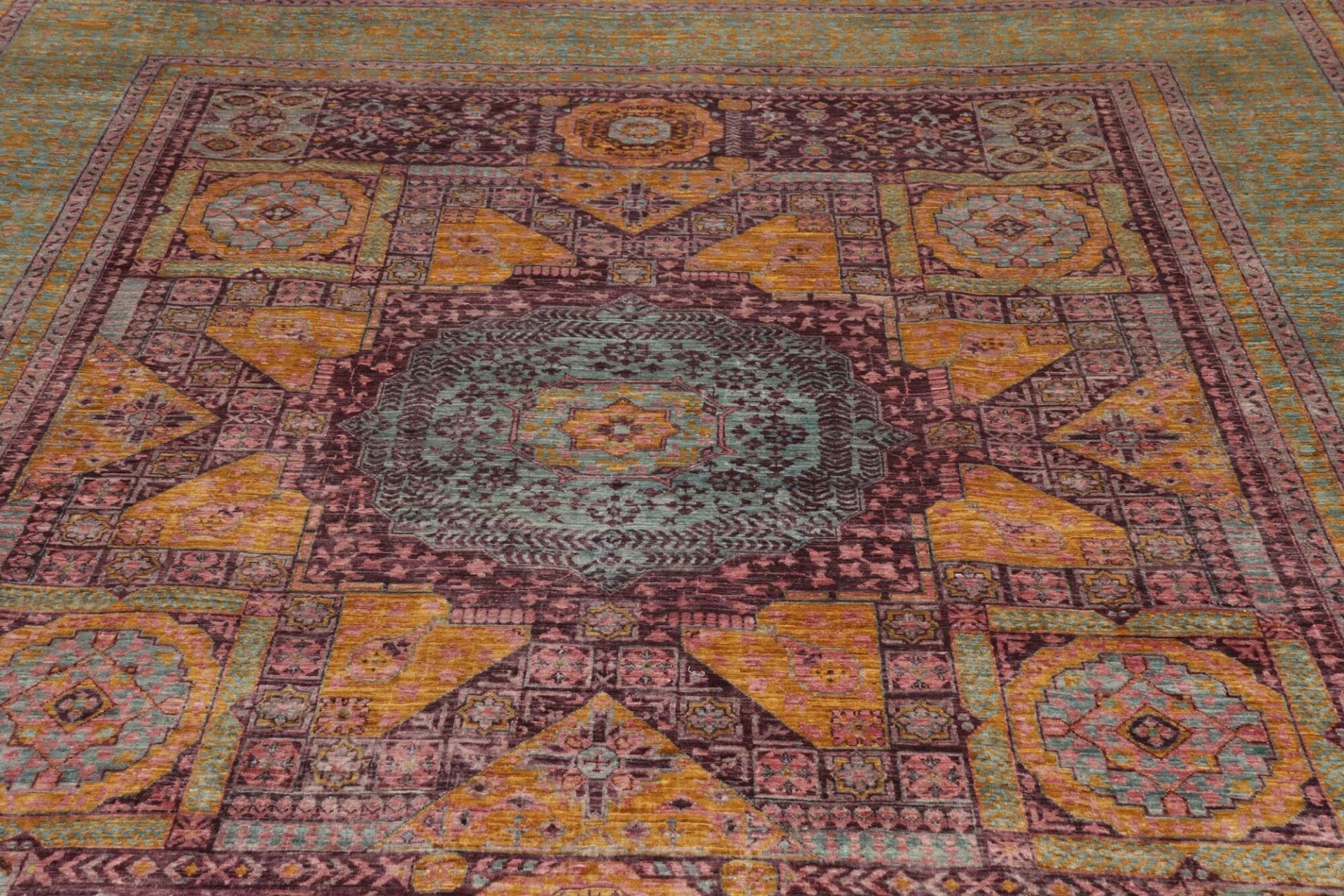 Hand-Knotted Wool Mamluk Pakistani Rug, 241 × 300 cm