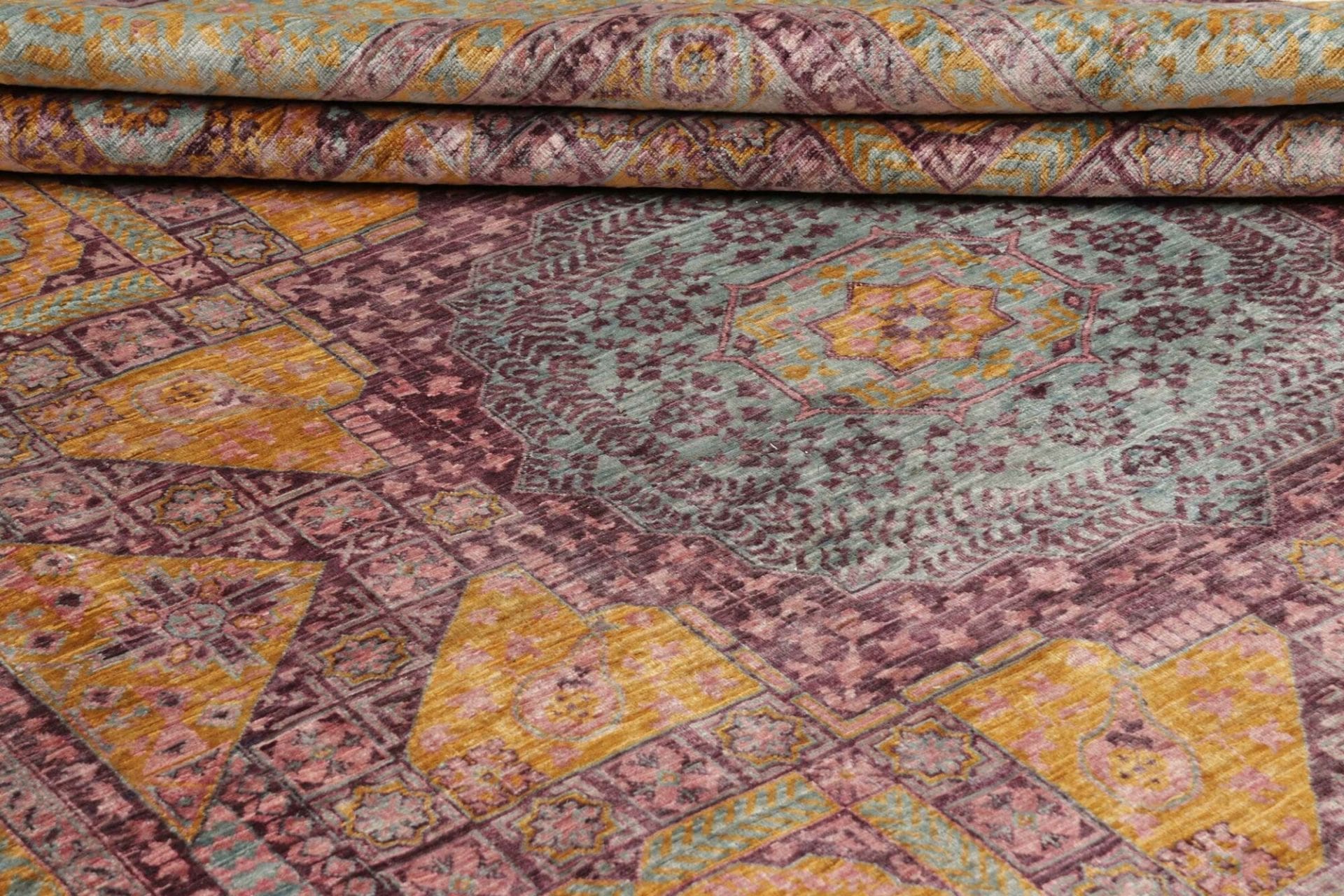 Hand-Knotted Wool Mamluk Pakistani Rug, 241 × 300 cm