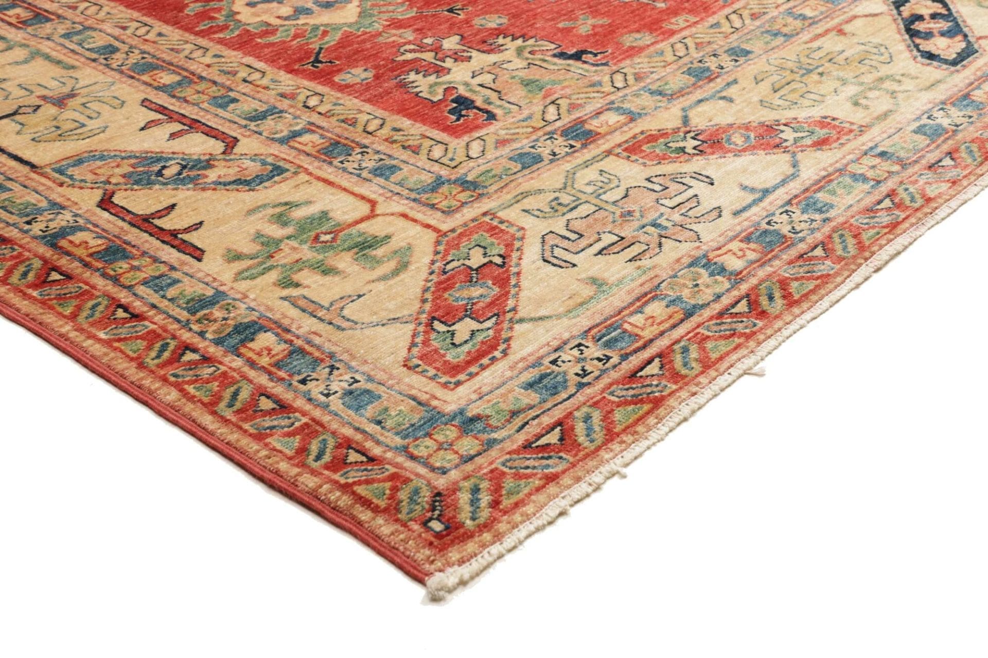 kazak-teppich-243-x-314-cm-geometrisches-muster-handgeknupft-4 Kazak Pakistani Rug 243 × 314 cm, Wool, hand-knotted