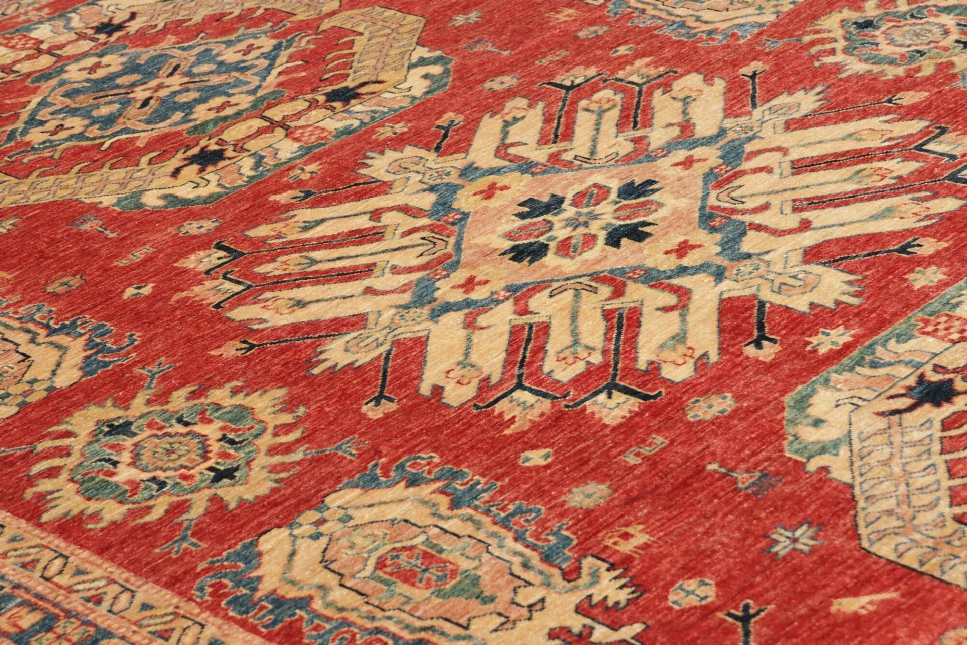 kazak-teppich-243-x-314-cm-geometrisches-muster-handgeknupft-7 Kazak Pakistani Rug 243 × 314 cm, Wool, hand-knotted