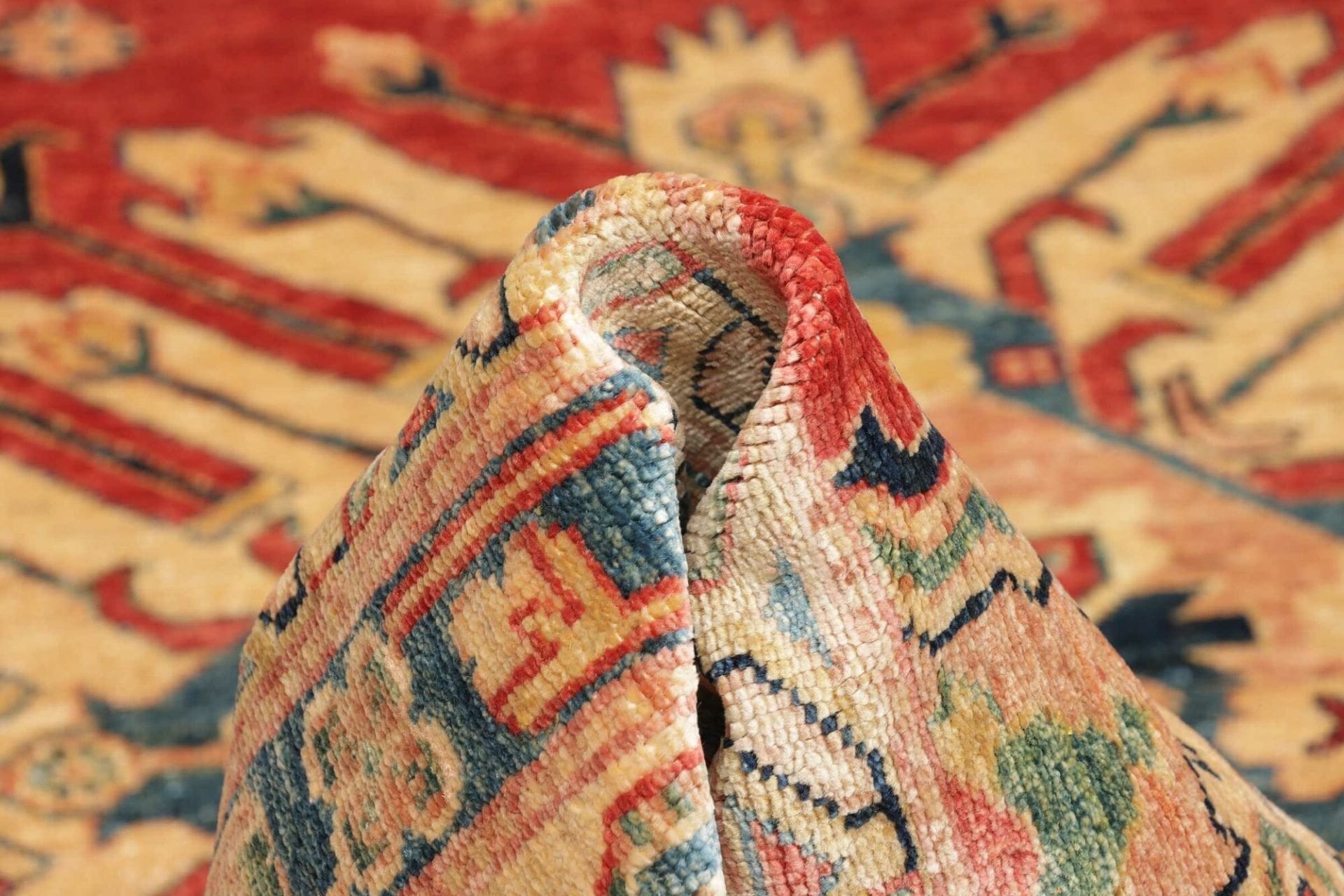 kazak-teppich-243-x-314-cm-geometrisches-muster-handgeknupft-8 Kazak Pakistani Rug 243 × 314 cm, Wool, hand-knotted