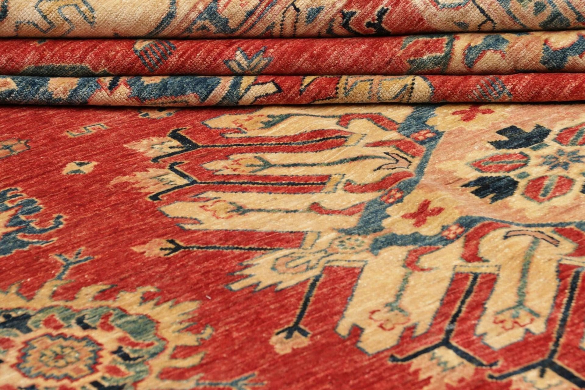 kazak-teppich-243-x-314-cm-geometrisches-muster-handgeknupft-9 Kazak Pakistani Rug 243 × 314 cm, Wool, hand-knotted