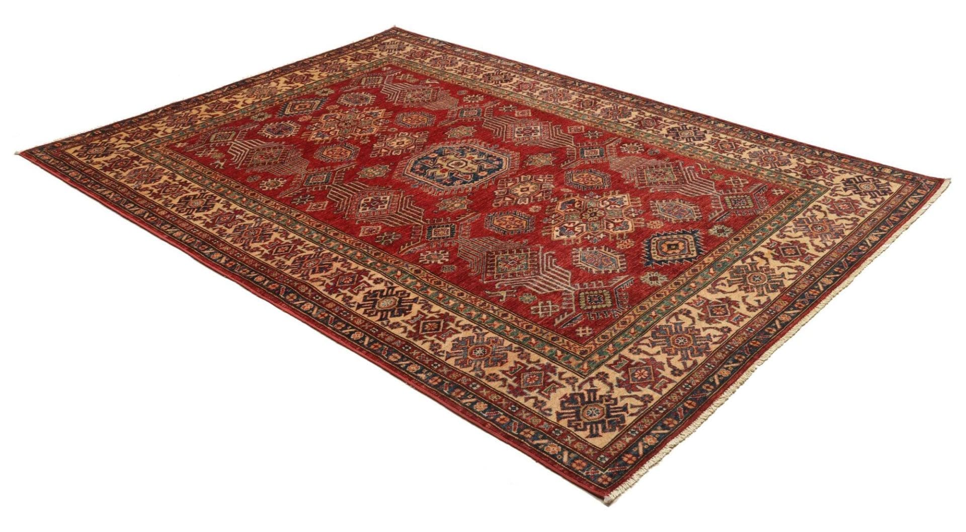 Kazak Pakistani Rug 185 × 253 cm, Wool, hand-knotted