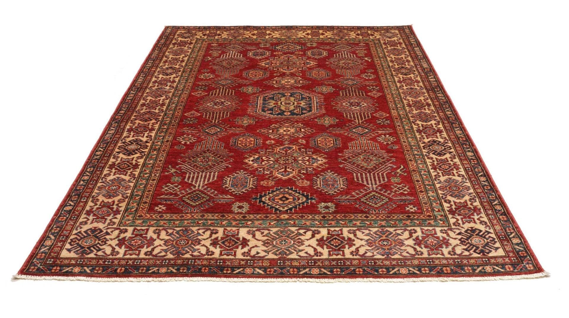 Kazak Pakistani Rug 185 × 253 cm, Wool, hand-knotted