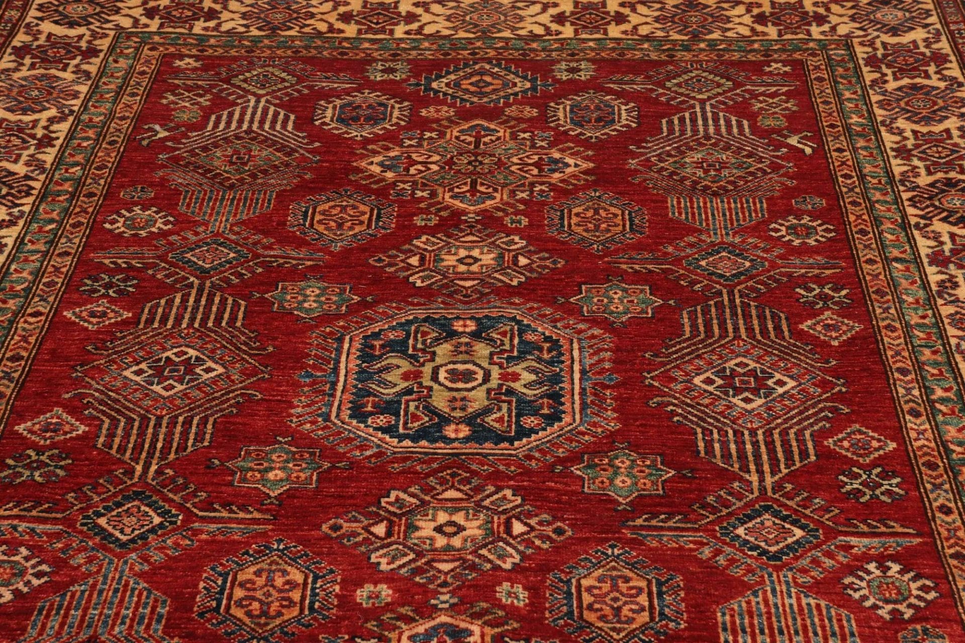 Kazak Pakistani Rug 185 × 253 cm, Wool, hand-knotted
