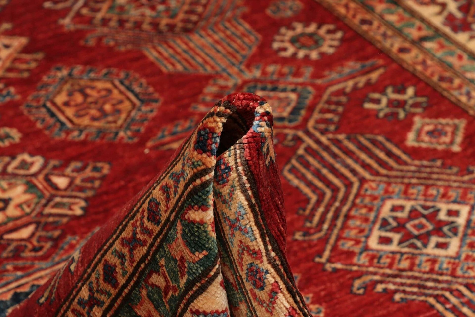 Kazak Pakistani Rug 185 × 253 cm, Wool, hand-knotted