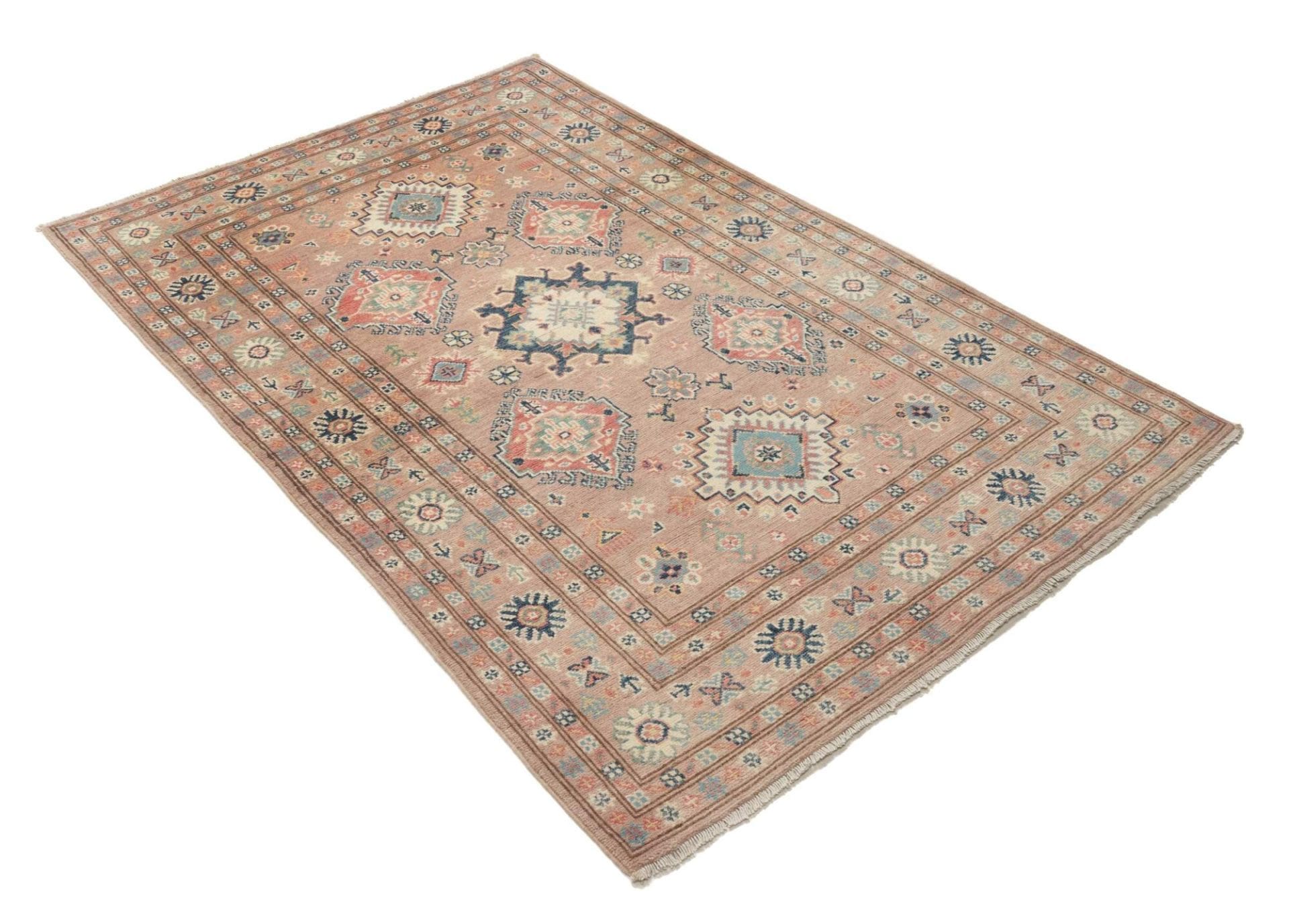kazak-orientteppich-118-x-182cm-geometrisches-muster-handgeknupft-2 Kazak Pakistani Rug 118 × 182 cm, Wool, hand-knotted