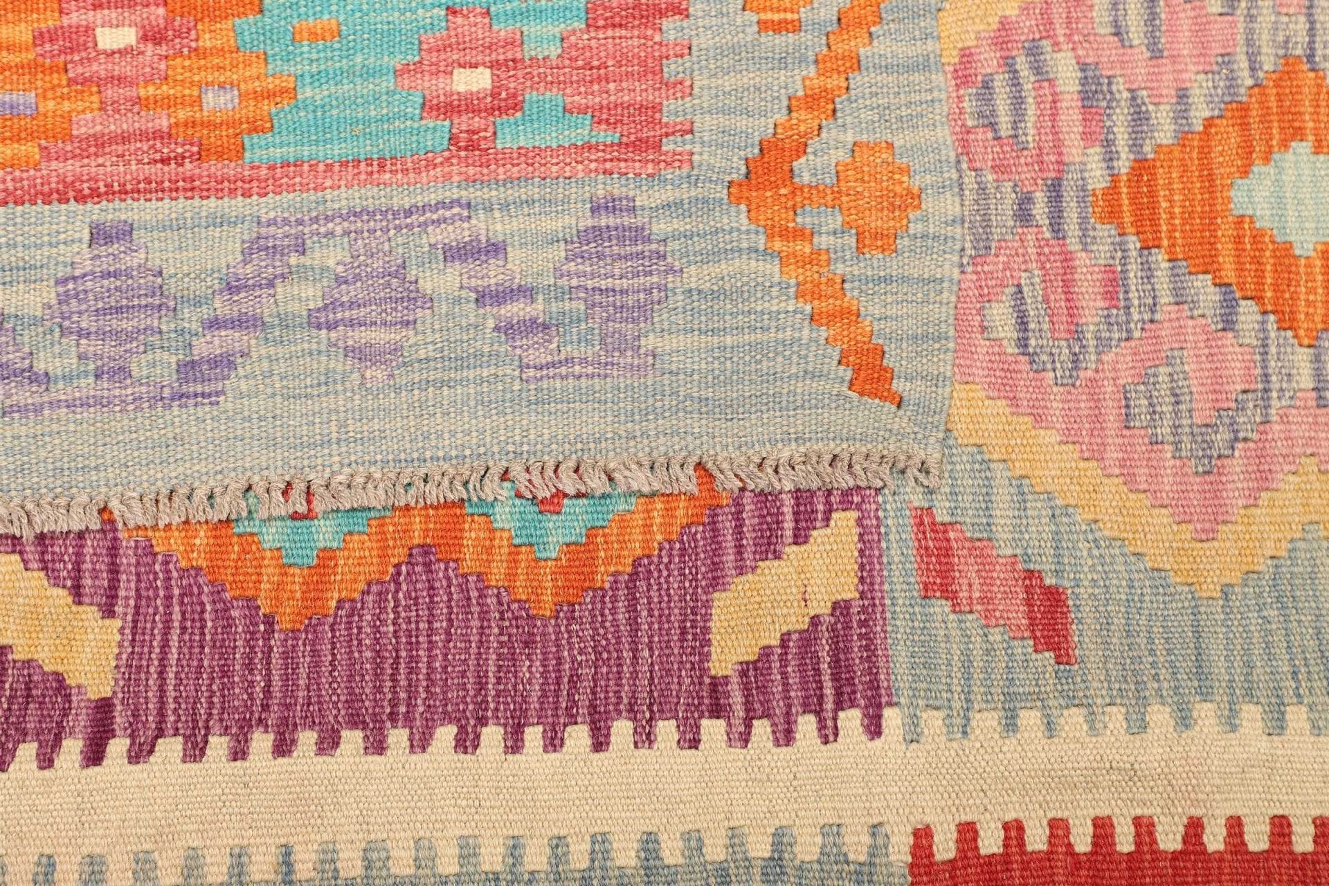 Hand-Woven Wool Kilim Pakistani Rug, 181 × 240 cm