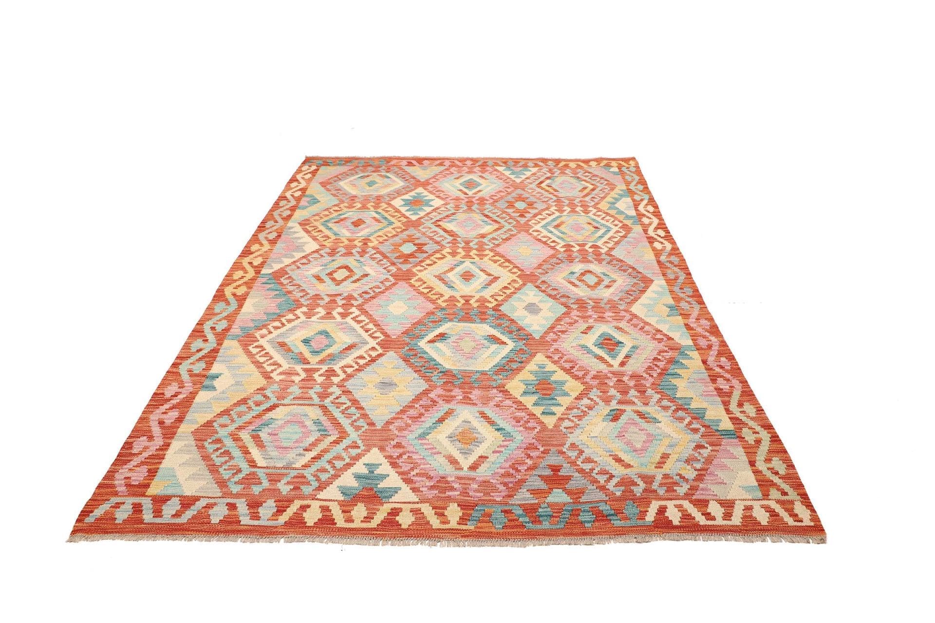 Kilim Pakistani Rug 179 × 236 cm, Wool, hand-woven