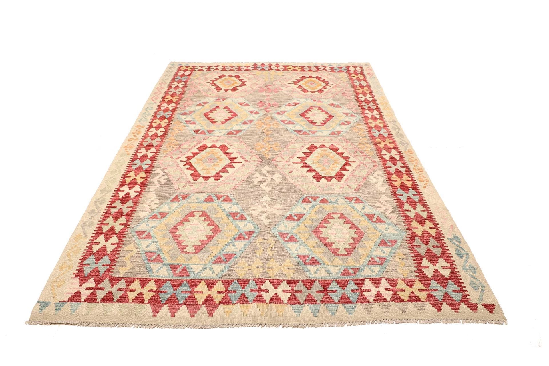 handgewebter-kelim-179-x-246cm-aus-schurwolle-rustikales-flair-1 Hand-Woven Wool Kilim Pakistani Rug, 179 × 246 cm