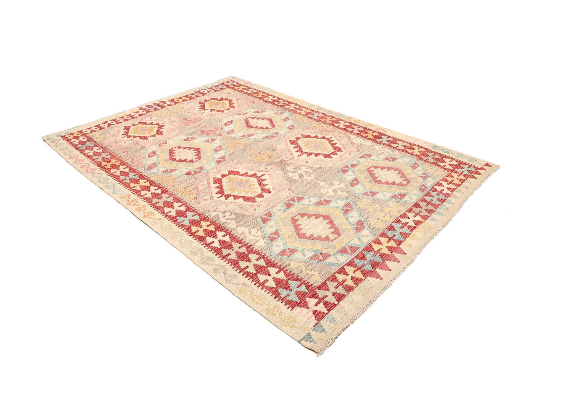 handgewebter-kelim-179-x-246cm-aus-schurwolle-rustikales-flair-2 Hand-Woven Wool Kilim Pakistani Rug, 179 × 246 cm