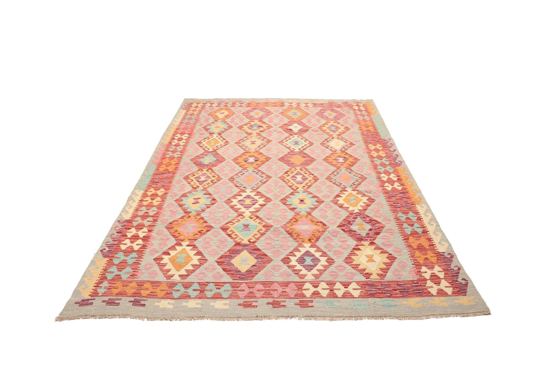 Hand-Woven Wool Kilim Pakistani Rug, 180 × 246 cm