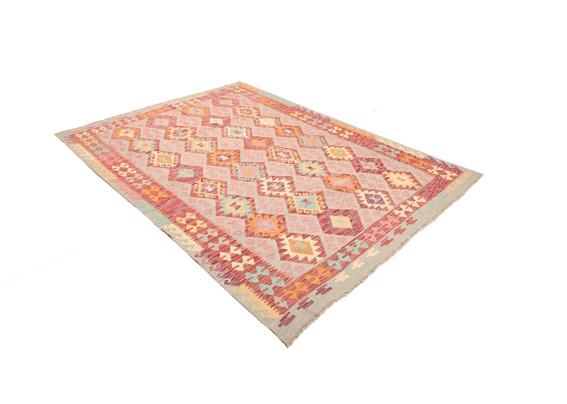 Hand-Woven Wool Kilim Pakistani Rug, 180 × 246 cm