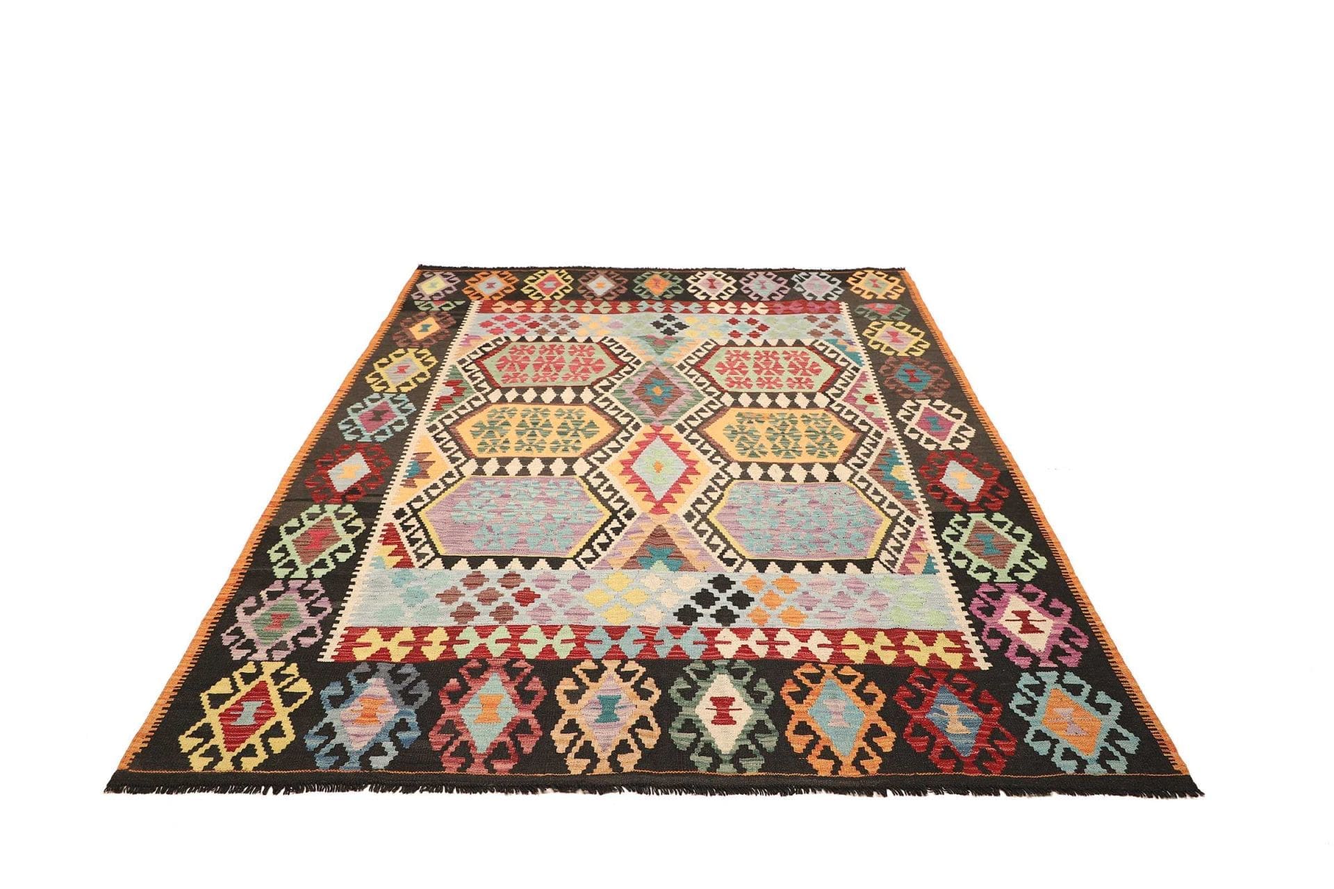 Kilim Pakistani Rug — hand-woven, 187 × 233 cm, Wool