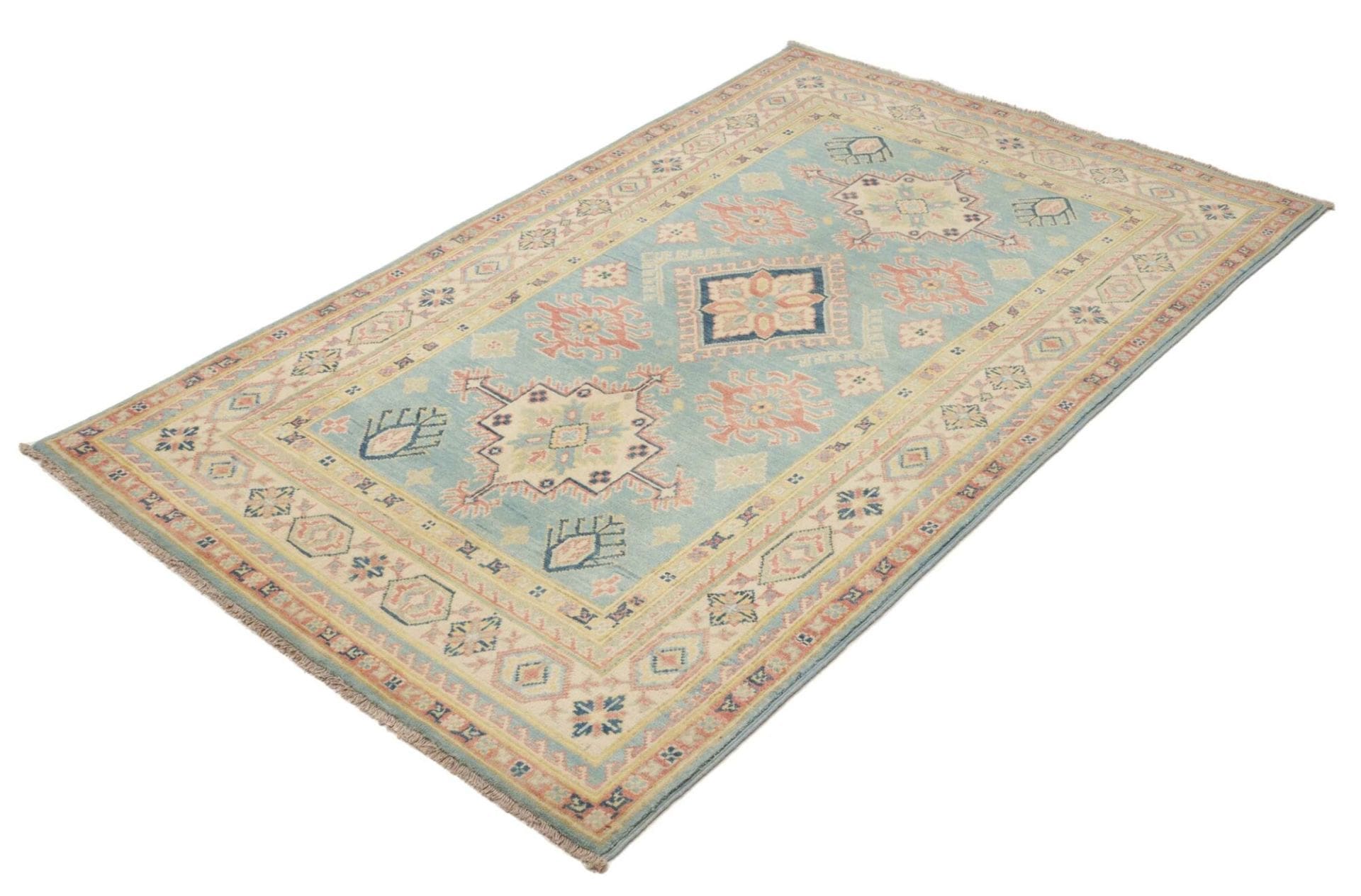kazak-teppich-120-x-187-cm-geometrische-muster-handgeknupft-1 Kazak Pakistani Rug — hand-knotted, 120 × 187 cm, Wool