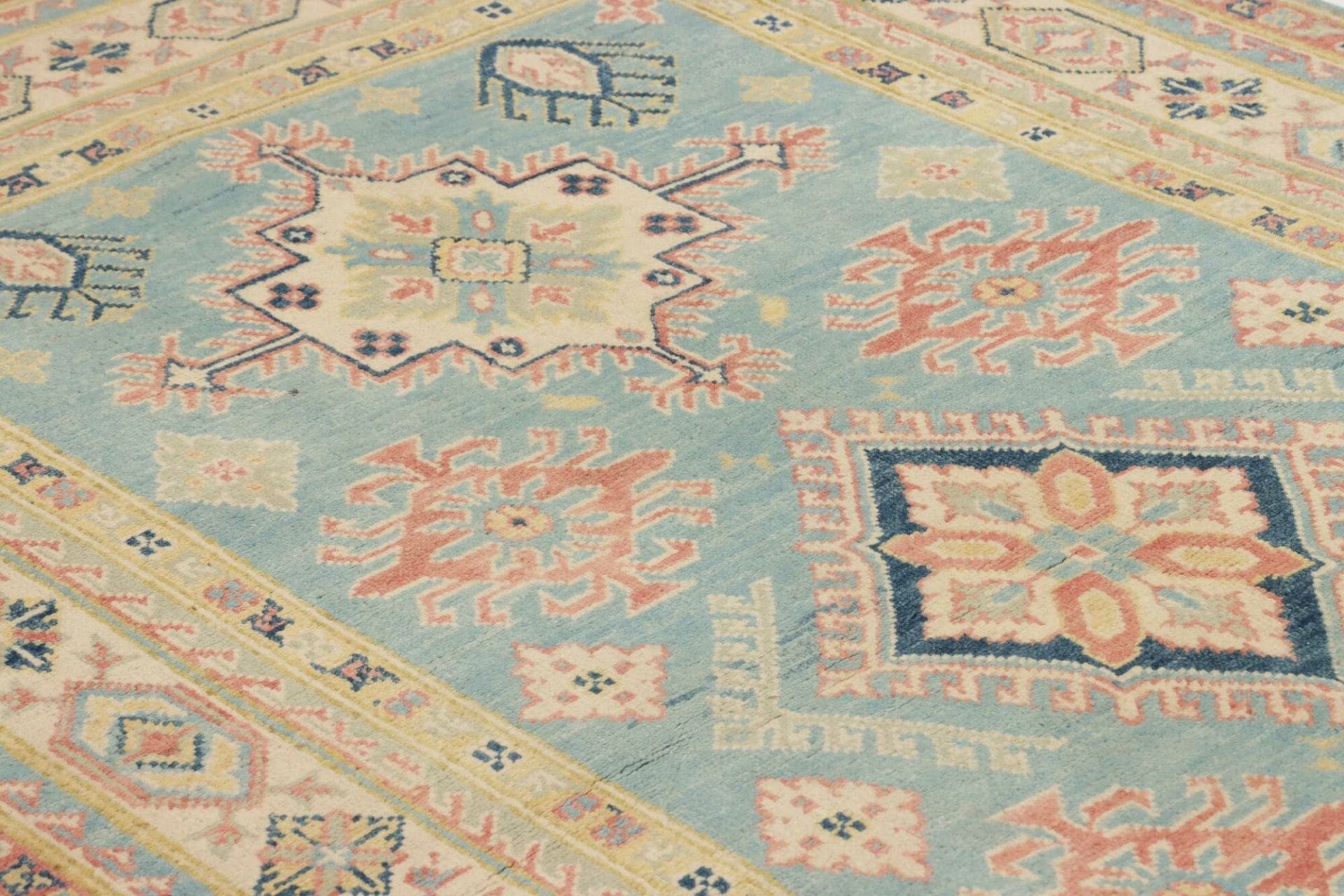 kazak-teppich-120-x-187-cm-geometrische-muster-handgeknupft-6 Kazak Pakistani Rug — hand-knotted, 120 × 187 cm, Wool