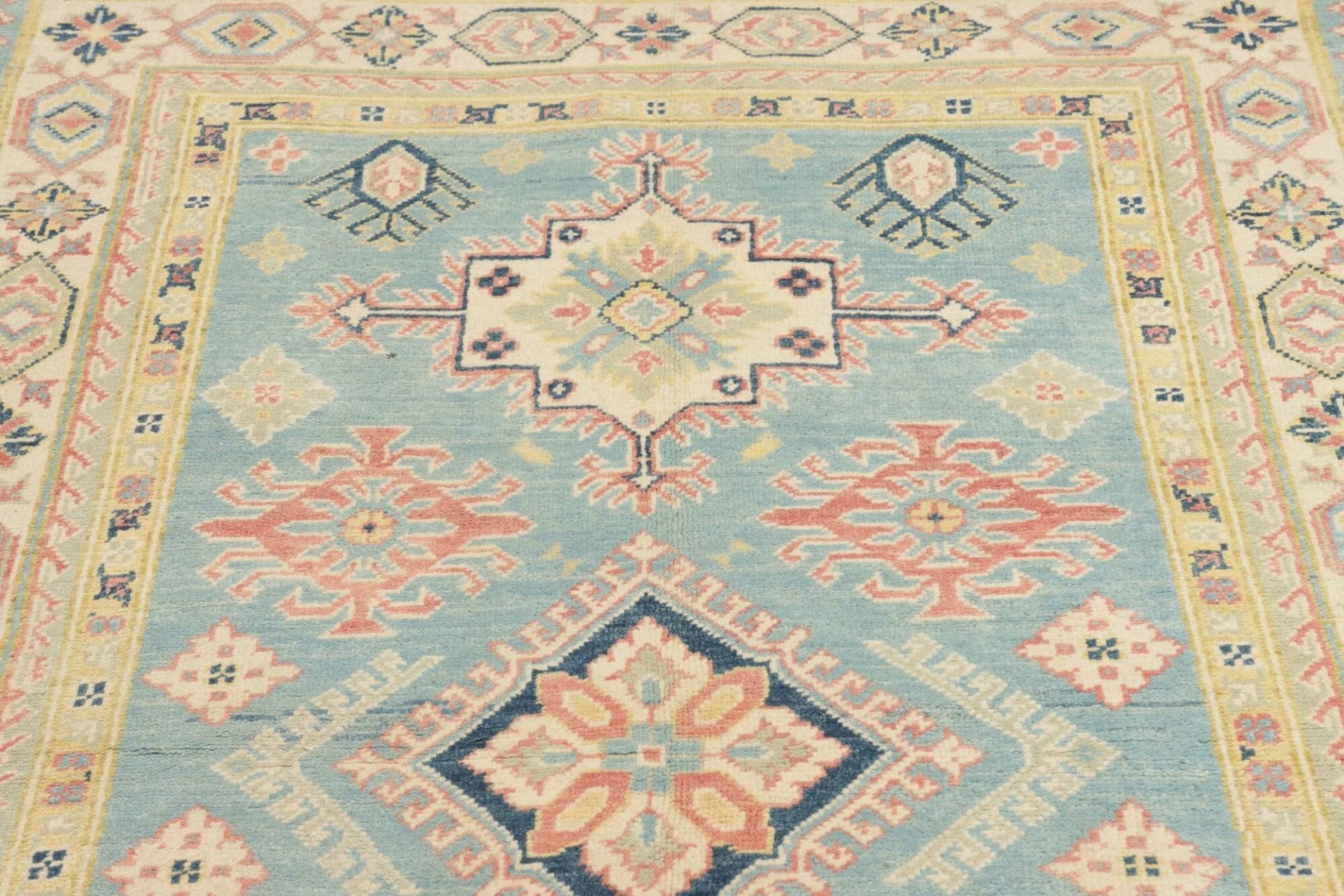 kazak-teppich-120-x-187-cm-geometrische-muster-handgeknupft-7 Kazak Pakistani Rug — hand-knotted, 120 × 187 cm, Wool
