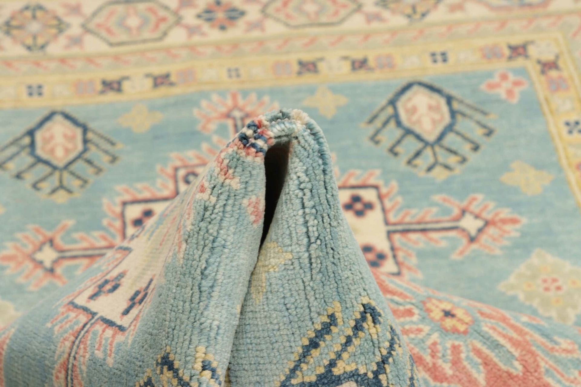 kazak-teppich-120-x-187-cm-geometrische-muster-handgeknupft-8 Kazak Pakistani Rug — hand-knotted, 120 × 187 cm, Wool