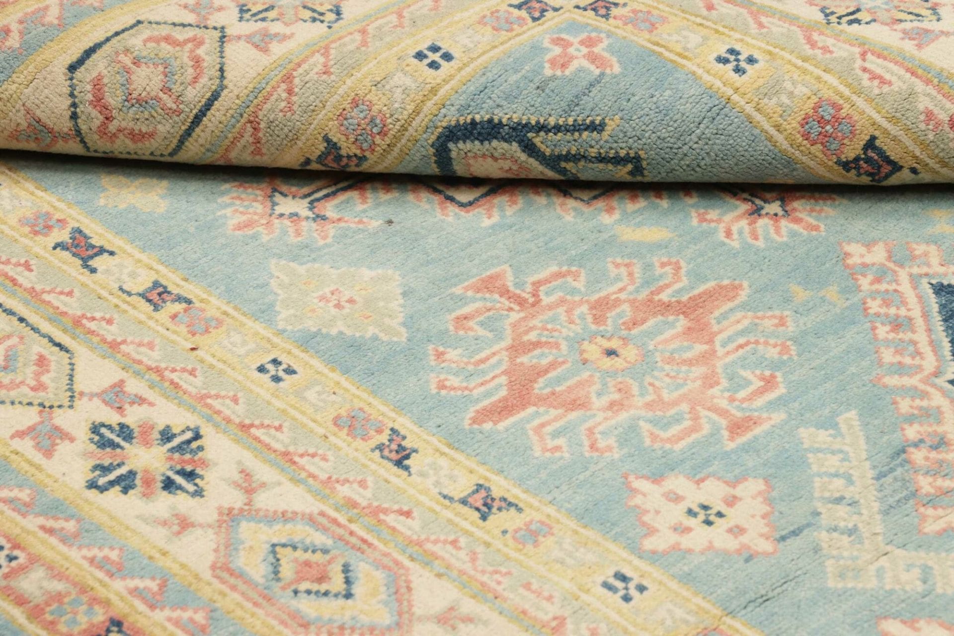 kazak-teppich-120-x-187-cm-geometrische-muster-handgeknupft-9 Kazak Pakistani Rug — hand-knotted, 120 × 187 cm, Wool