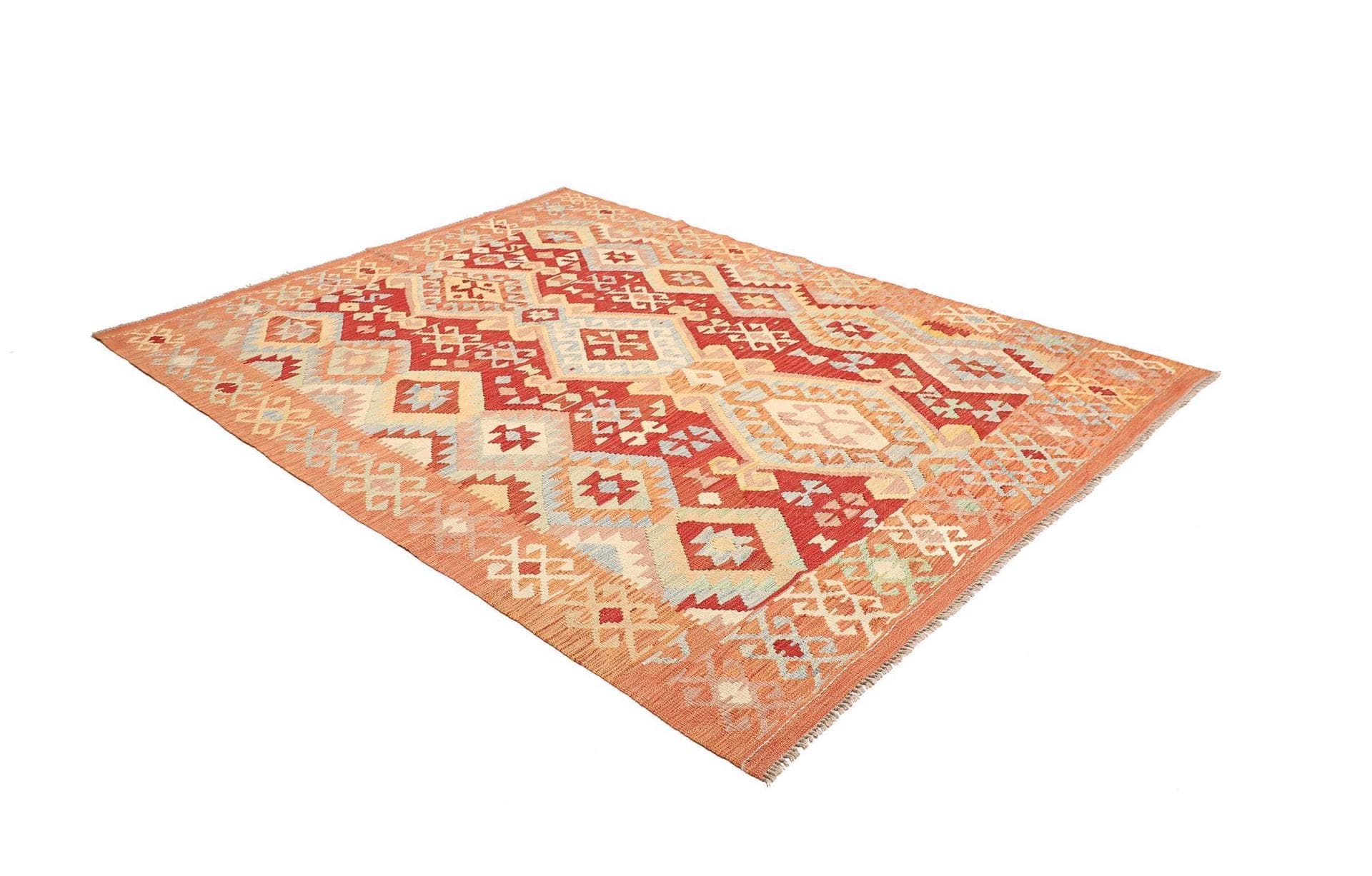 Hand-Woven Wool Kilim Pakistani Rug, 185 × 248 cm