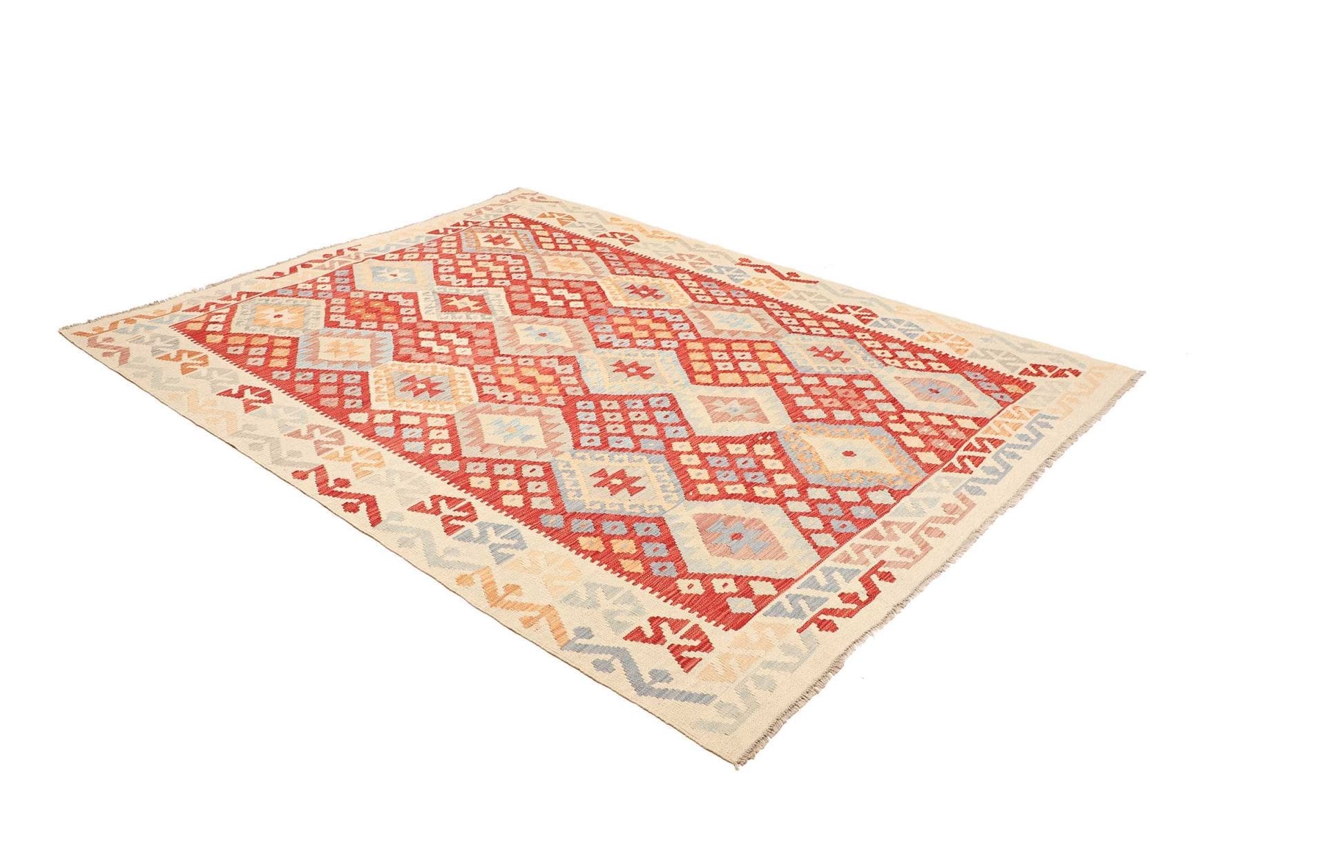 Kilim Pakistani Rug 186 × 245 cm, Wool, hand-woven
