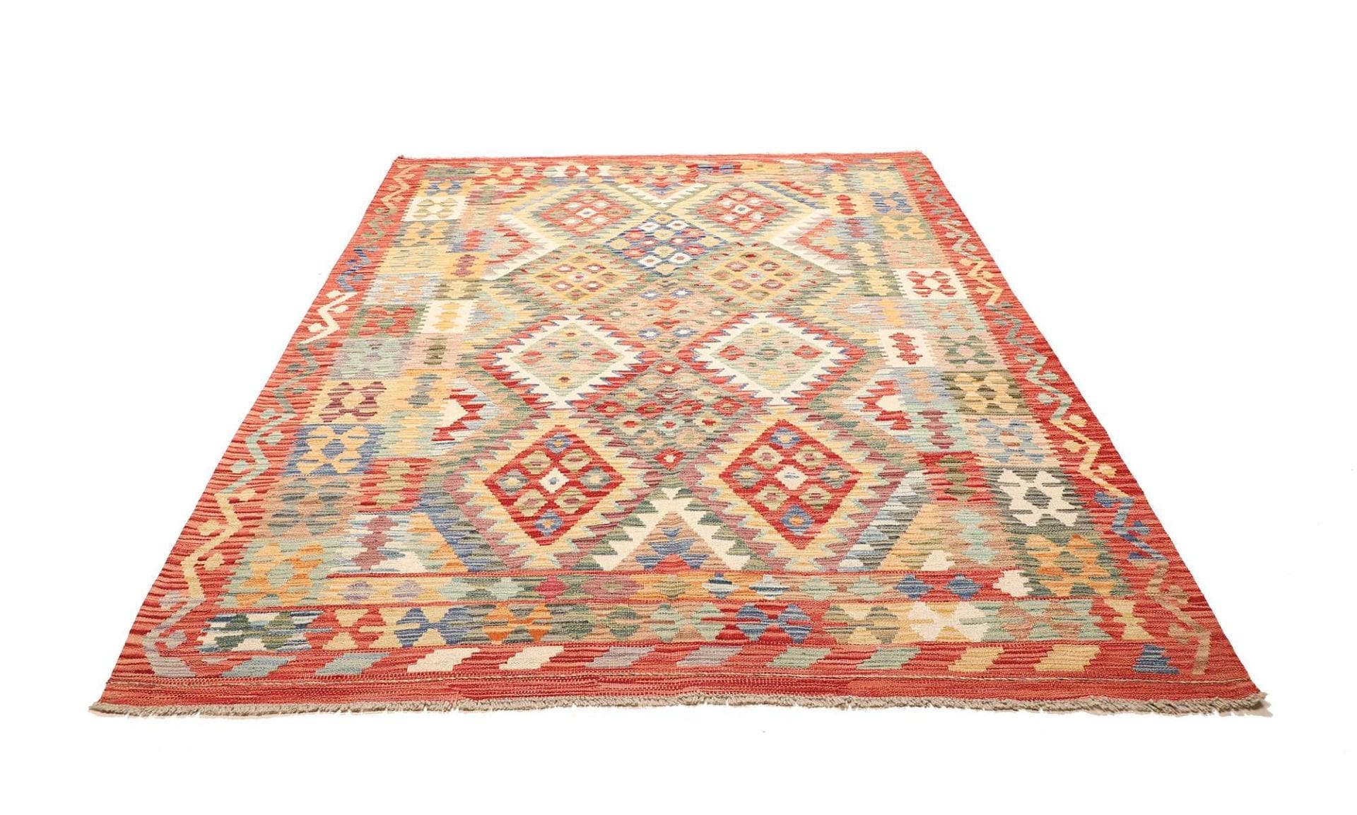 Kilim Pakistani Rug — hand-woven, 186 × 243 cm, Wool