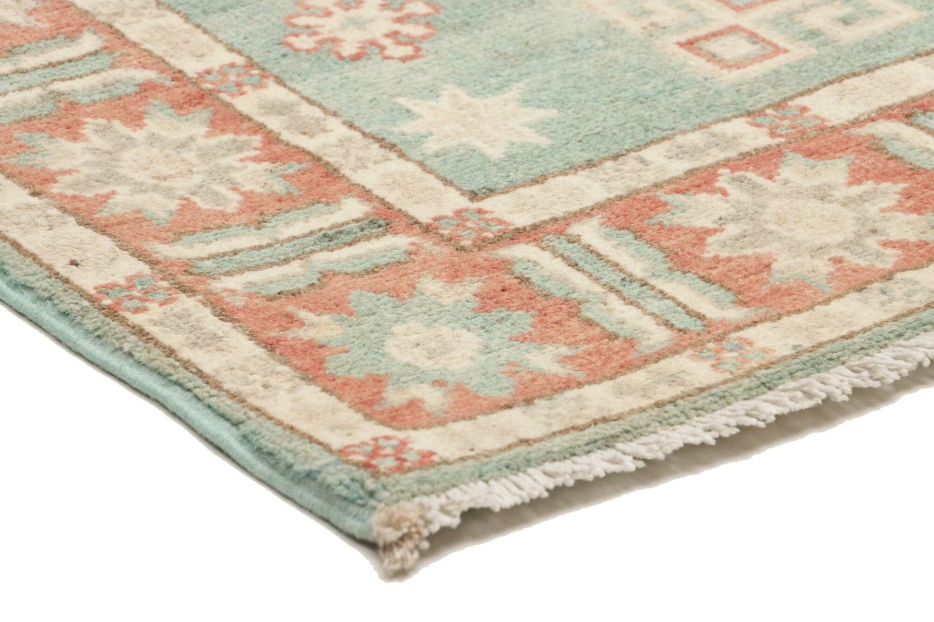kazak-teppich-84-x-124cm-geometrisches-muster-handgeknupft-4 Kazak Pakistani Rug — hand-knotted, 84 × 124 cm, Wool