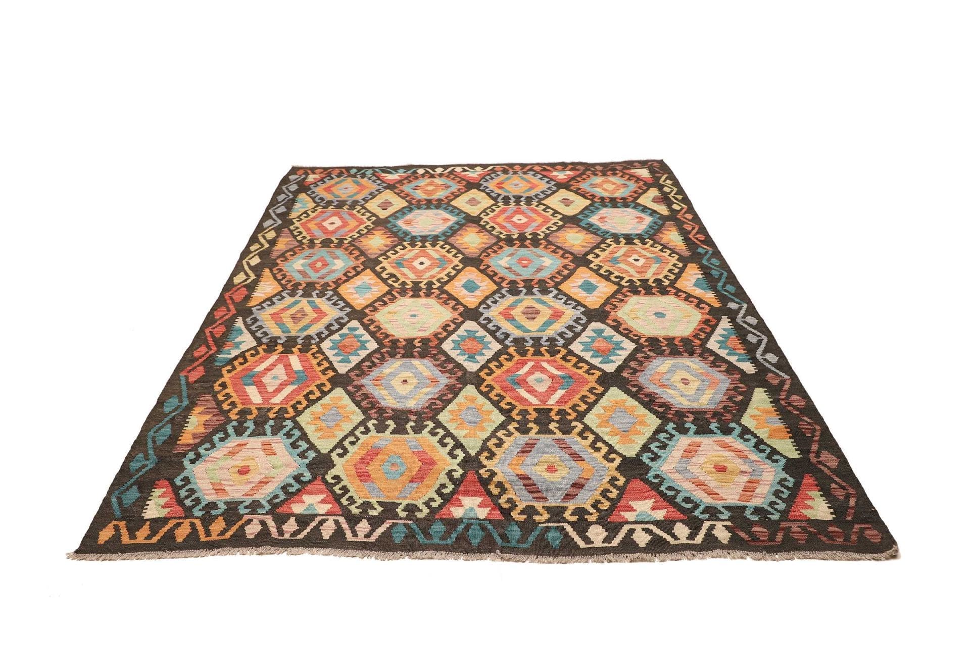 Kilim Pakistani Rug 181 × 226 cm, Wool, hand-woven