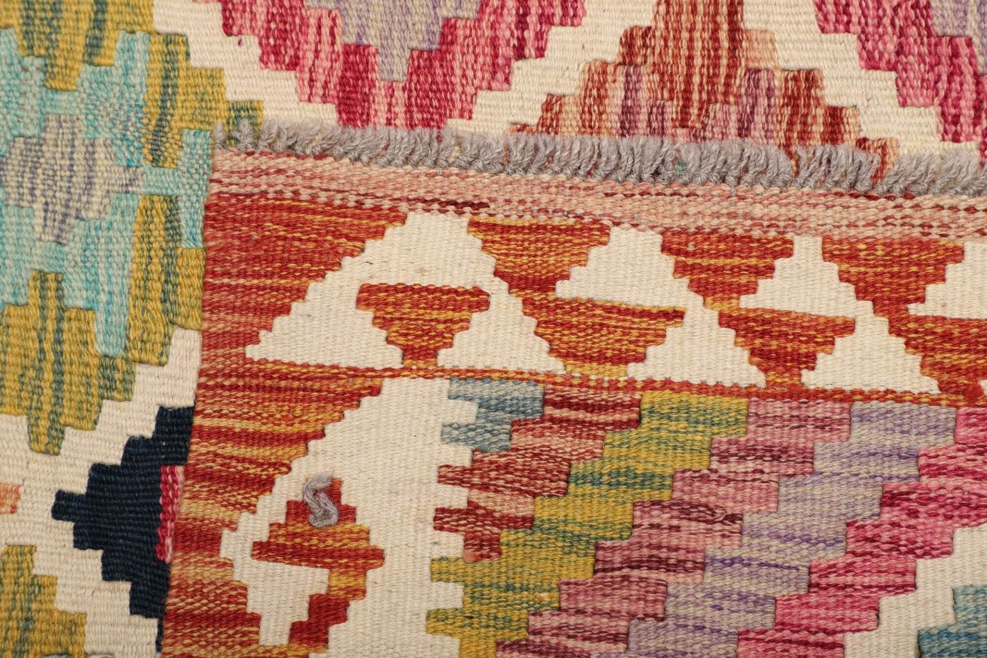 Hand-Woven Wool Kilim Pakistani Rug, 104 × 202 cm