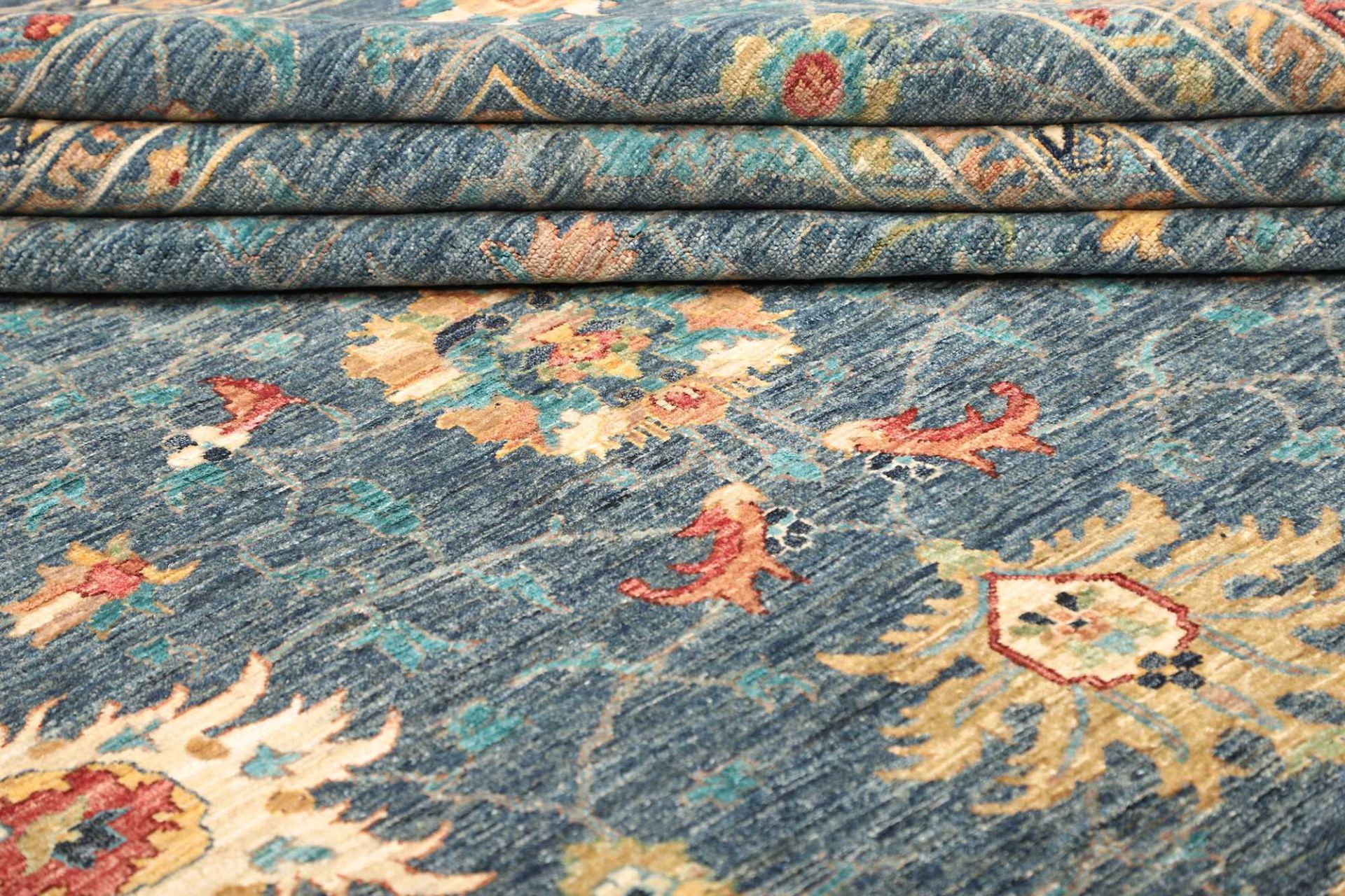 Hand-Knotted Wool Ziegler Pakistani Rug, 301 × 427 cm
