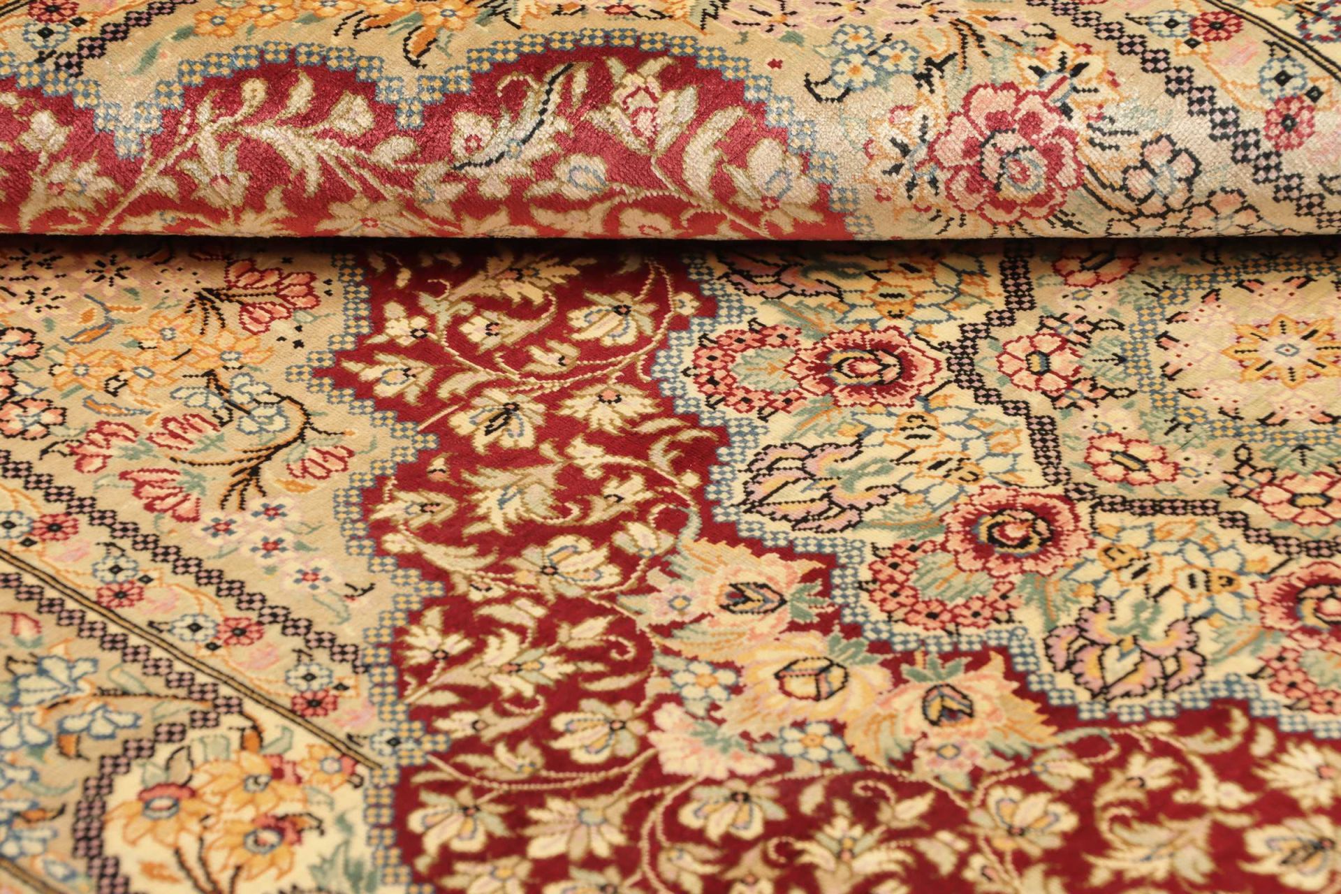 Qom Persian Rug 77 × 118 cm, Silk, hand-knotted