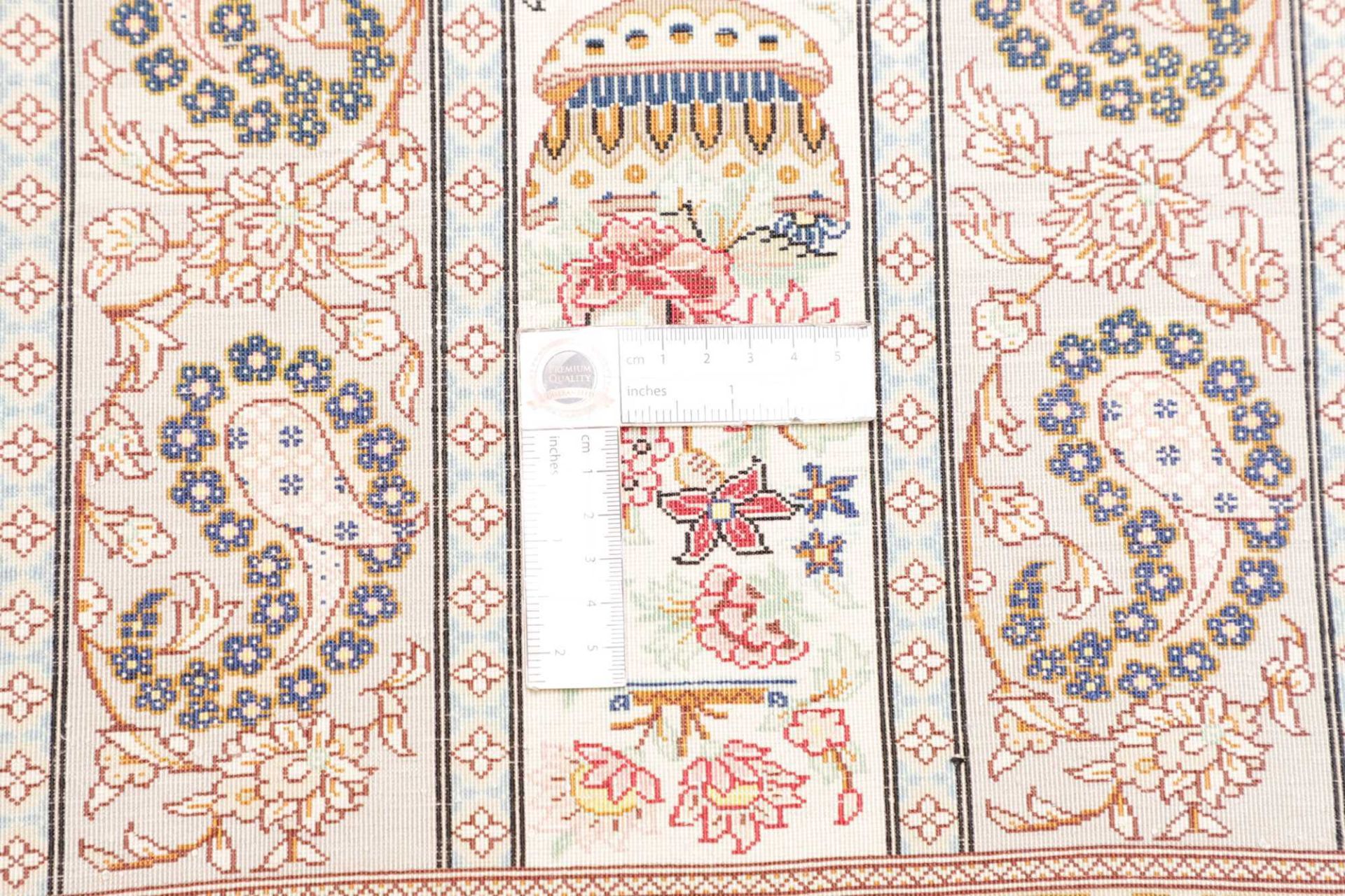 Hand-Knotted Silk Qom Persian Rug, 104 × 154 cm
