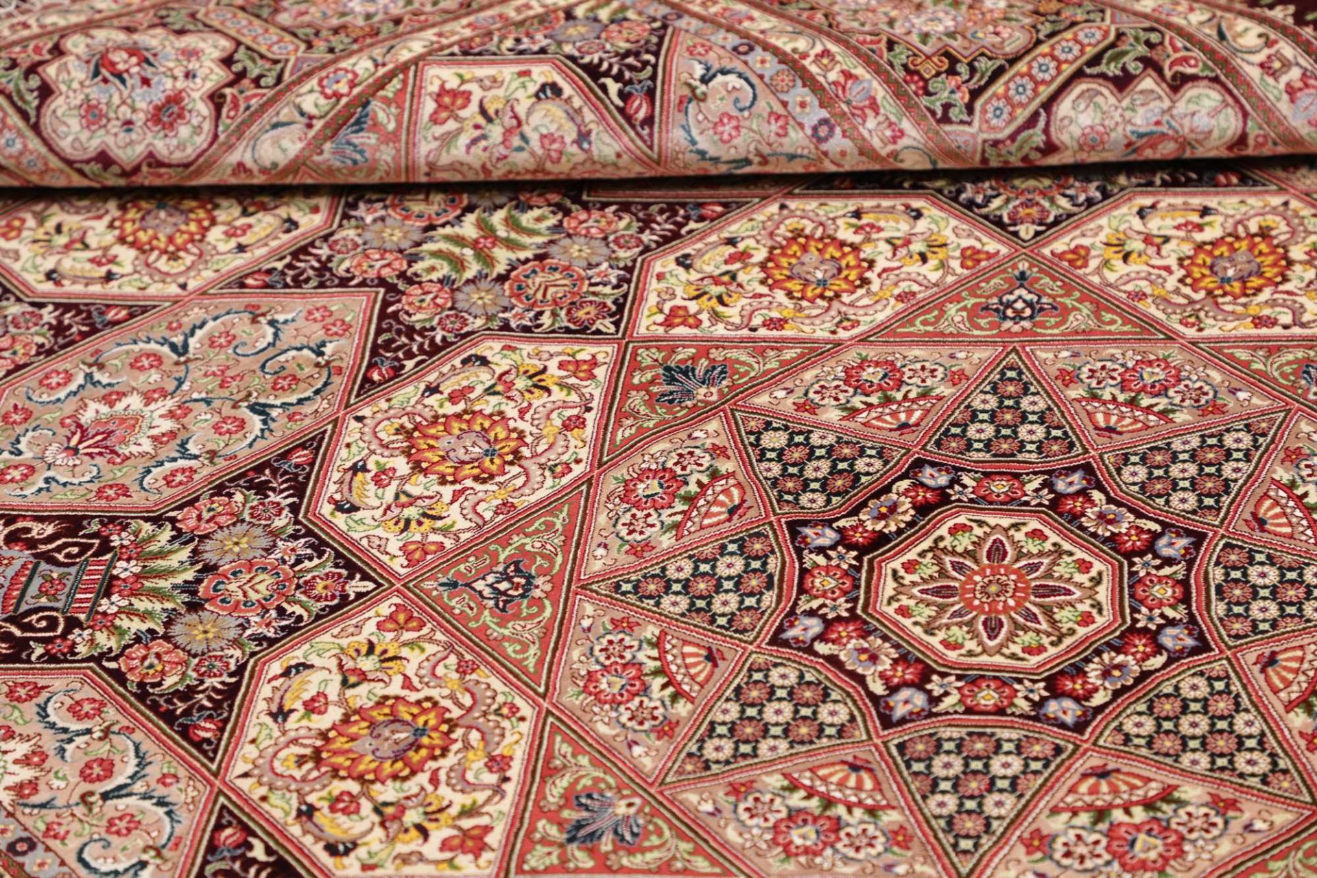 Hand-Knotted Silk Qom Persian Rug, 136 × 200 cm