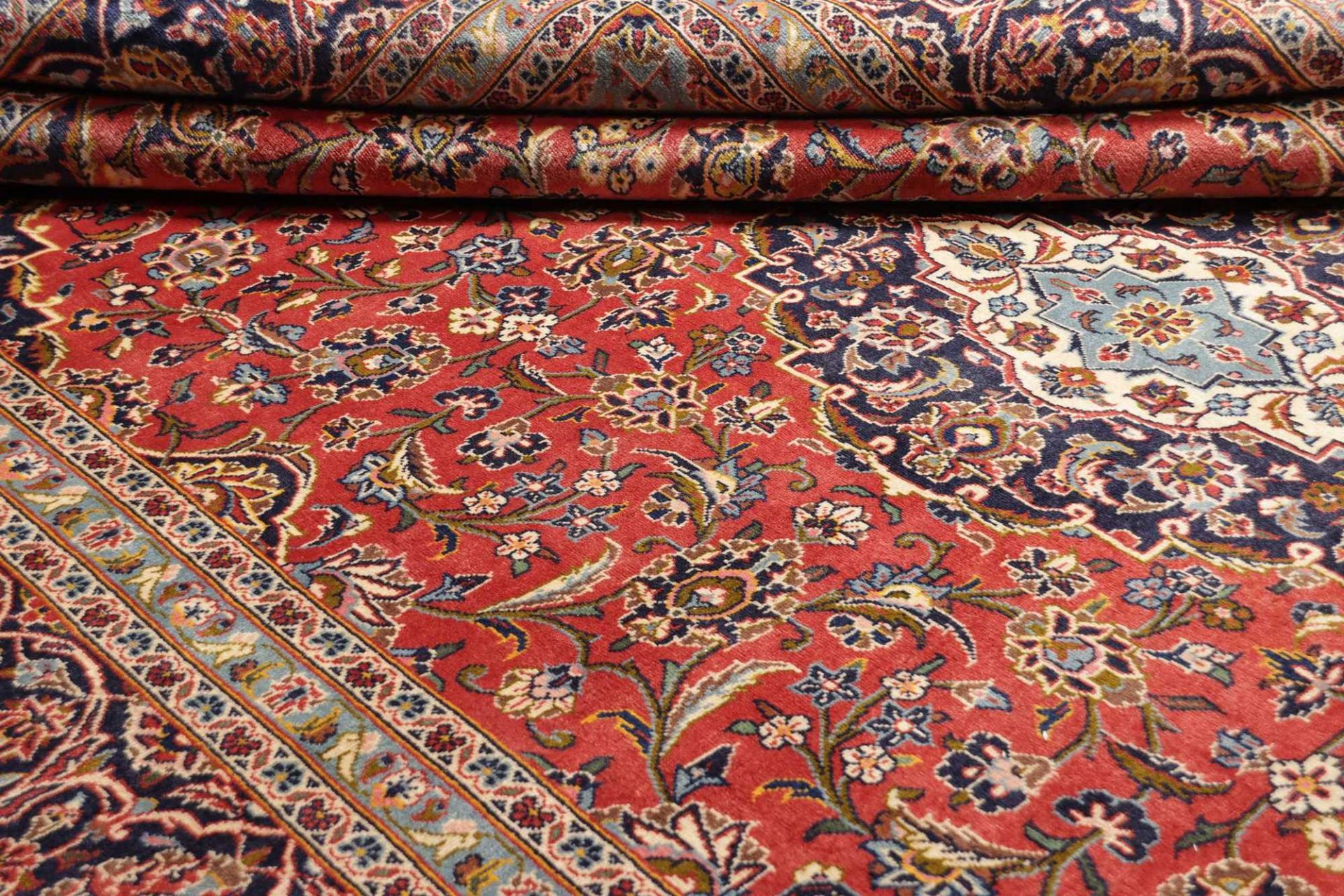 Kashan Persian Rug — hand-knotted, 256 × 368 cm, Wool