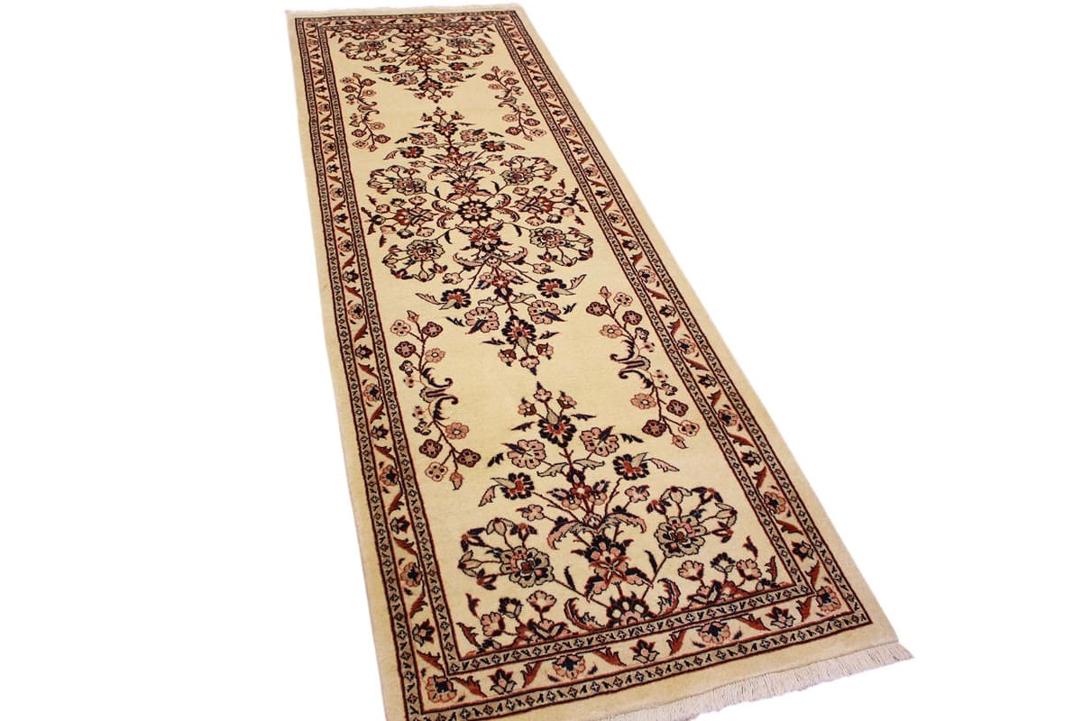 perserteppich-sarough-laufer-252x82-cm-beige-handgeknupft-1 Sarouk Farahan Persian Rug — hand-knotted, Wool