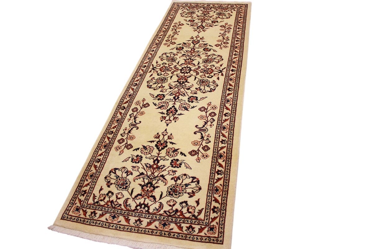 perserteppich-sarough-laufer-252x82-cm-beige-handgeknupft-3 Sarouk Farahan Persian Rug — hand-knotted, Wool