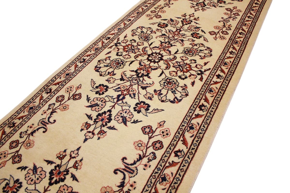 perserteppich-sarough-laufer-252x82-cm-beige-handgeknupft-5 Sarouk Farahan Persian Rug — hand-knotted, Wool