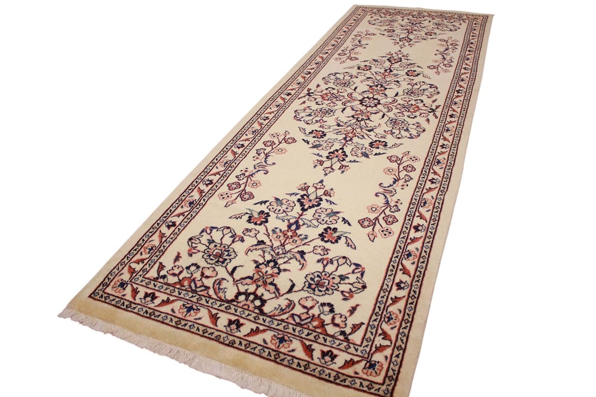 perserteppich-sarough-laufer-252x82-cm-beige-handgeknupft-6 Sarouk Farahan Persian Rug — hand-knotted, Wool