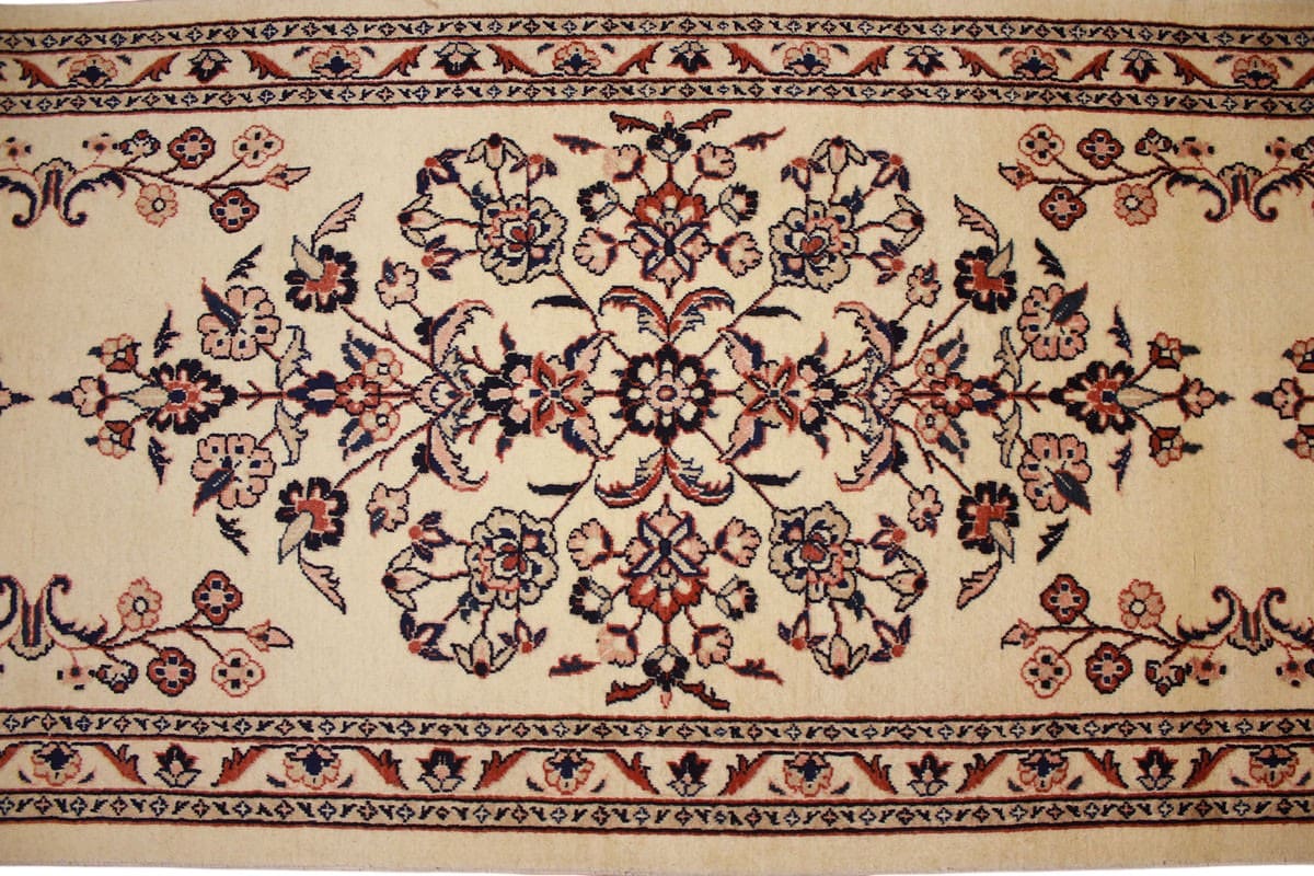 perserteppich-sarough-laufer-252x82-cm-beige-handgeknupft-7 Sarouk Farahan Persian Rug — hand-knotted, Wool