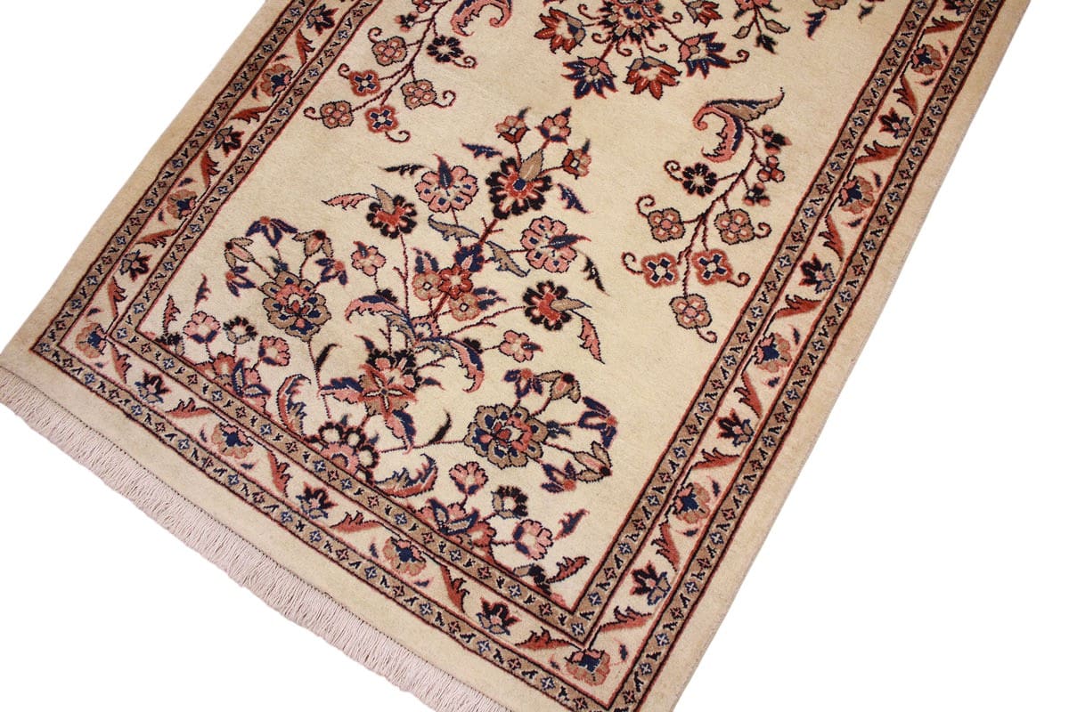 perserteppich-sarough-laufer-396x89-cm-beige-handgeknupft-4 Sarouk Farahan Persian Rug — hand-knotted, Wool