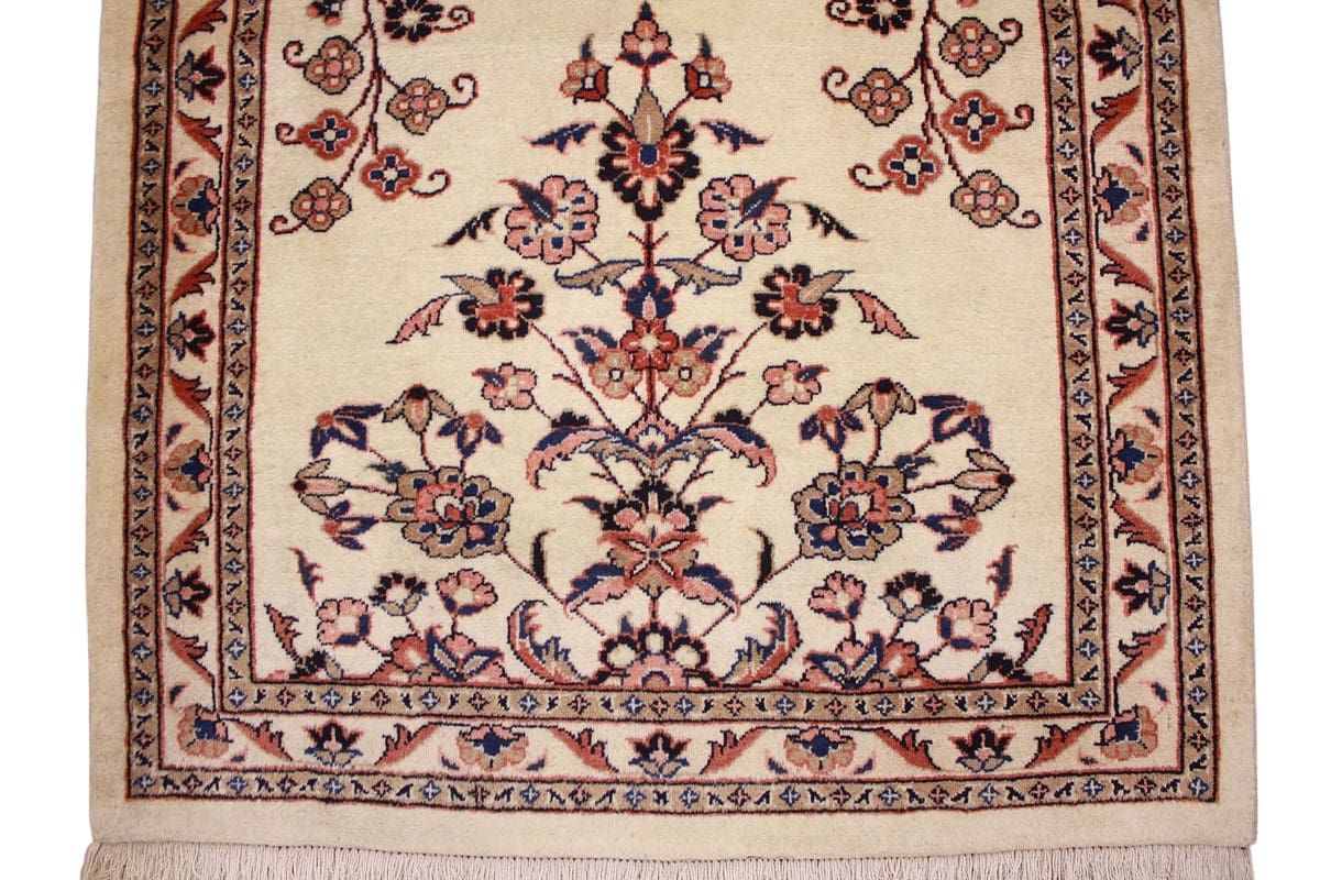perserteppich-sarough-laufer-396x89-cm-beige-handgeknupft-6 Sarouk Farahan Persian Rug — hand-knotted, Wool
