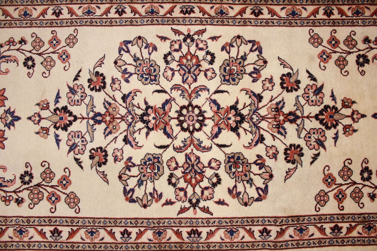 perserteppich-sarough-laufer-396x89-cm-beige-handgeknupft-7 Sarouk Farahan Persian Rug — hand-knotted, Wool