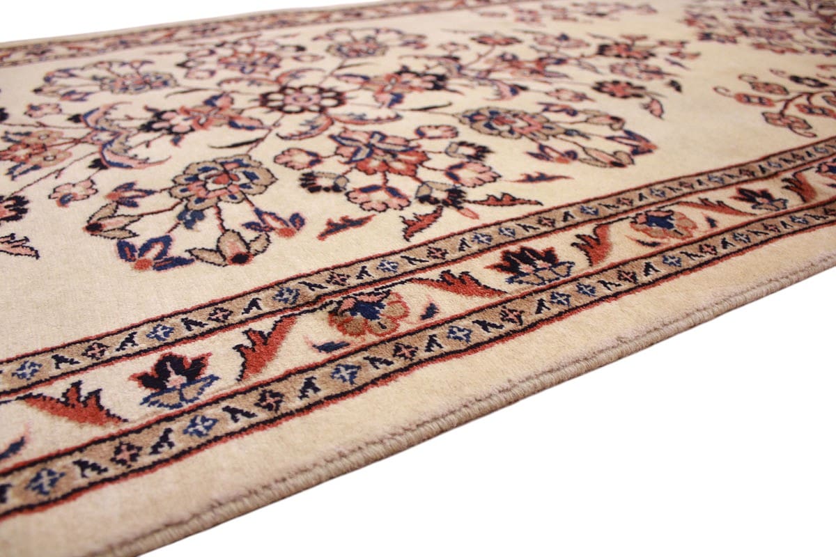 perserteppich-sarough-laufer-396x89-cm-beige-handgeknupft-9 Sarouk Farahan Persian Rug — hand-knotted, Wool