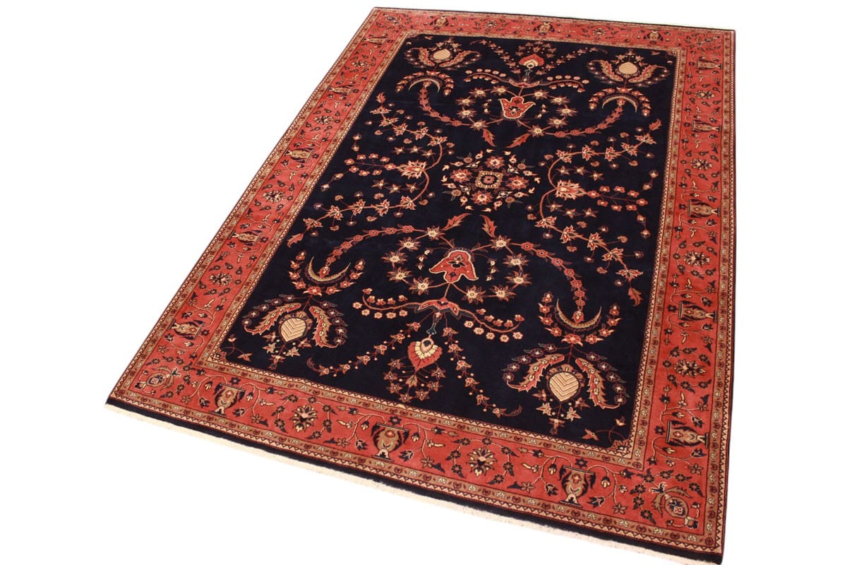 perser-teppich-sarough-302x214-cm-dunkelblau-handgeknupft-3 Sarouk Farahan Persian Rug — hand-knotted, Wool