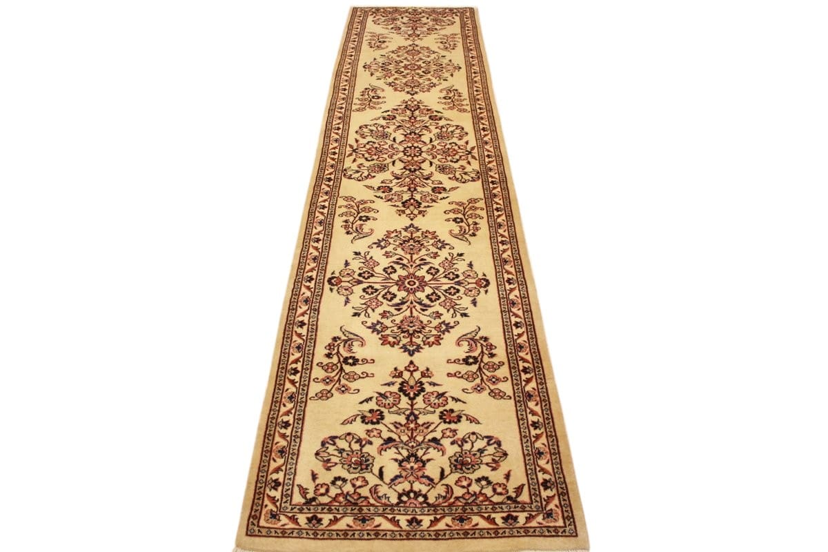 perserteppich-sarough-laufer-392x88-cm-beige-handgeknupft-2 Sarouk Farahan Persian Rug
