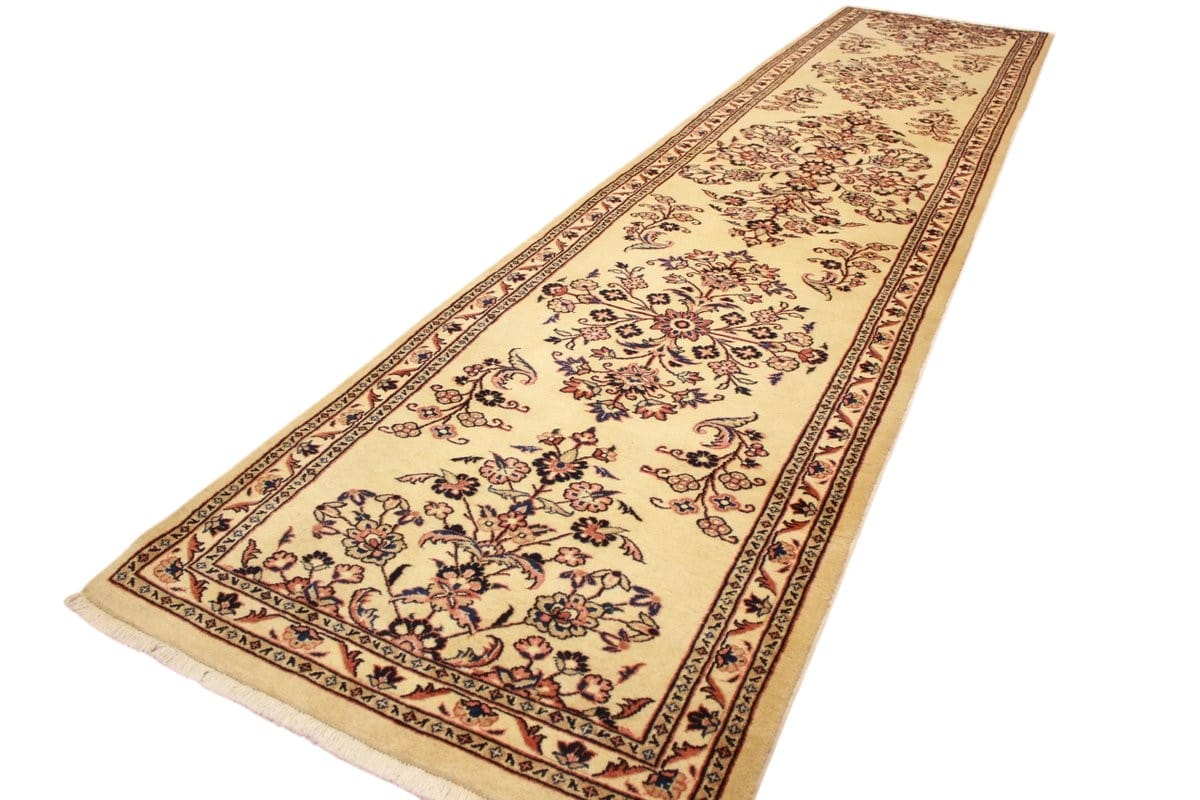 perserteppich-sarough-laufer-392x88-cm-beige-handgeknupft-8 Sarouk Farahan Persian Rug